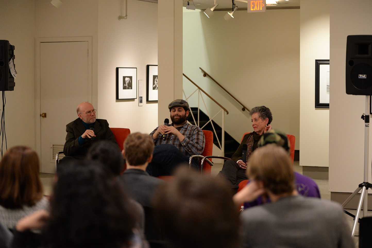The Benton Museum hosts an art panel titled "Exploring Masculinity" in regards to the "Stark Imagery: The Male Nude in Art" on Friday evening. The panel consisted of from left to right Thomas Long an Associate Professor-in-Residence in the School of Nursing at the University of Connecticut, Daniel Silvermint an Assistant Professor, jointly appointed in Philosophy and Women’s, Gender, and Sexuality Studies at the University of Connecticut, and Sherry Buckberrough who serves as the Chair of the Art History Department at the University of Hartford. (Amar Batra/The Daily Campus)