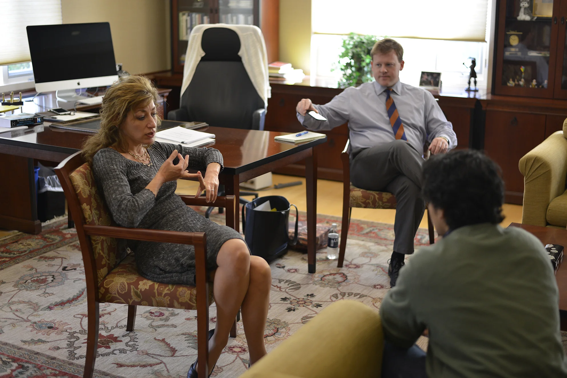 UConn president Susan Herbst in her office during her office hours on Wednesday, Oct. 21, 2015. (Jason Jiang/The Daily Campus)