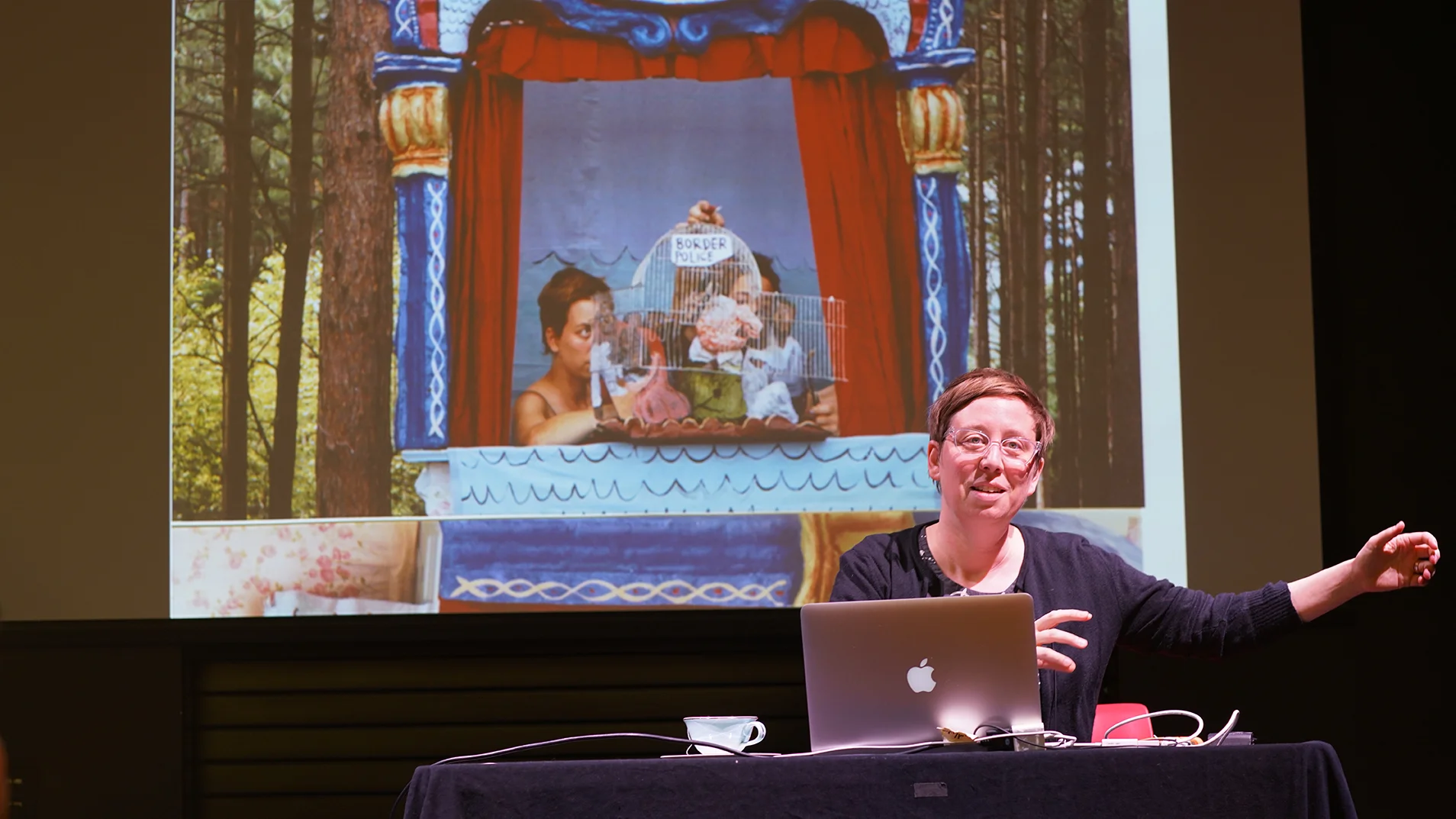 Artist and professor Laura Heit (Northwest Pacific College of Art) discussed her richly varied work in stop-motion film, live-action puppetry, drawing, and computer animation, in the Ballard Institute and Museum of Puppetry at the University of Connecticut as part of its Spring Puppet Forum Series on Wednesday April 20, 2016. (Erming Gao/The Daily Campus)