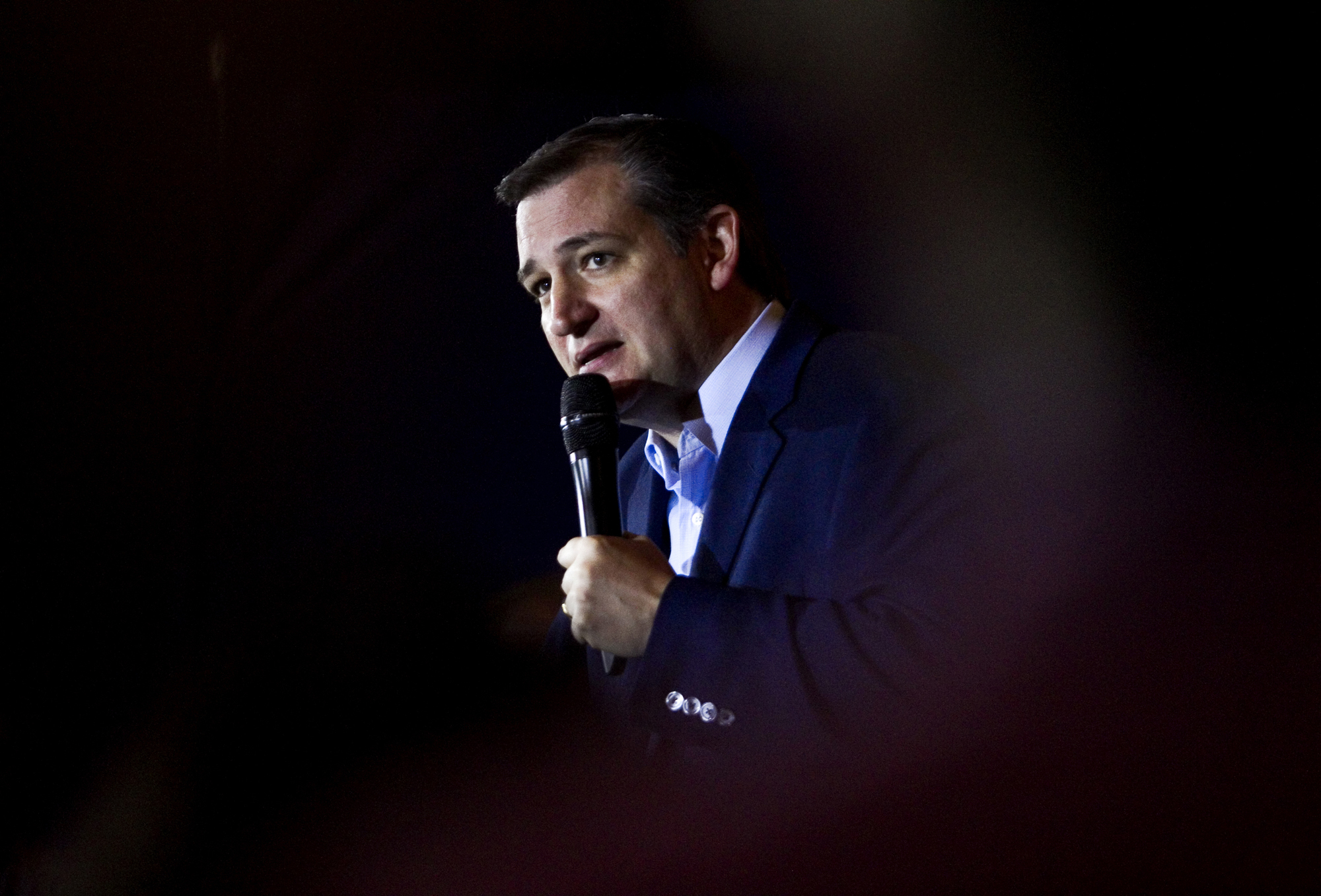 Republican presidential candidate Ted Cruz speaks during a campaign rally at Huber's Orchard and Winery, Monday, April 25, 2016 in Starlight, Ind. (Christopher Fryer/News and Tribune via AP)