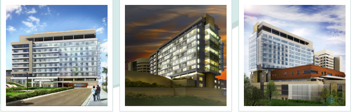 The new patient care tower, pictured above, will be built at UConn Health in Farmington. (Courtesy/UConn Health)