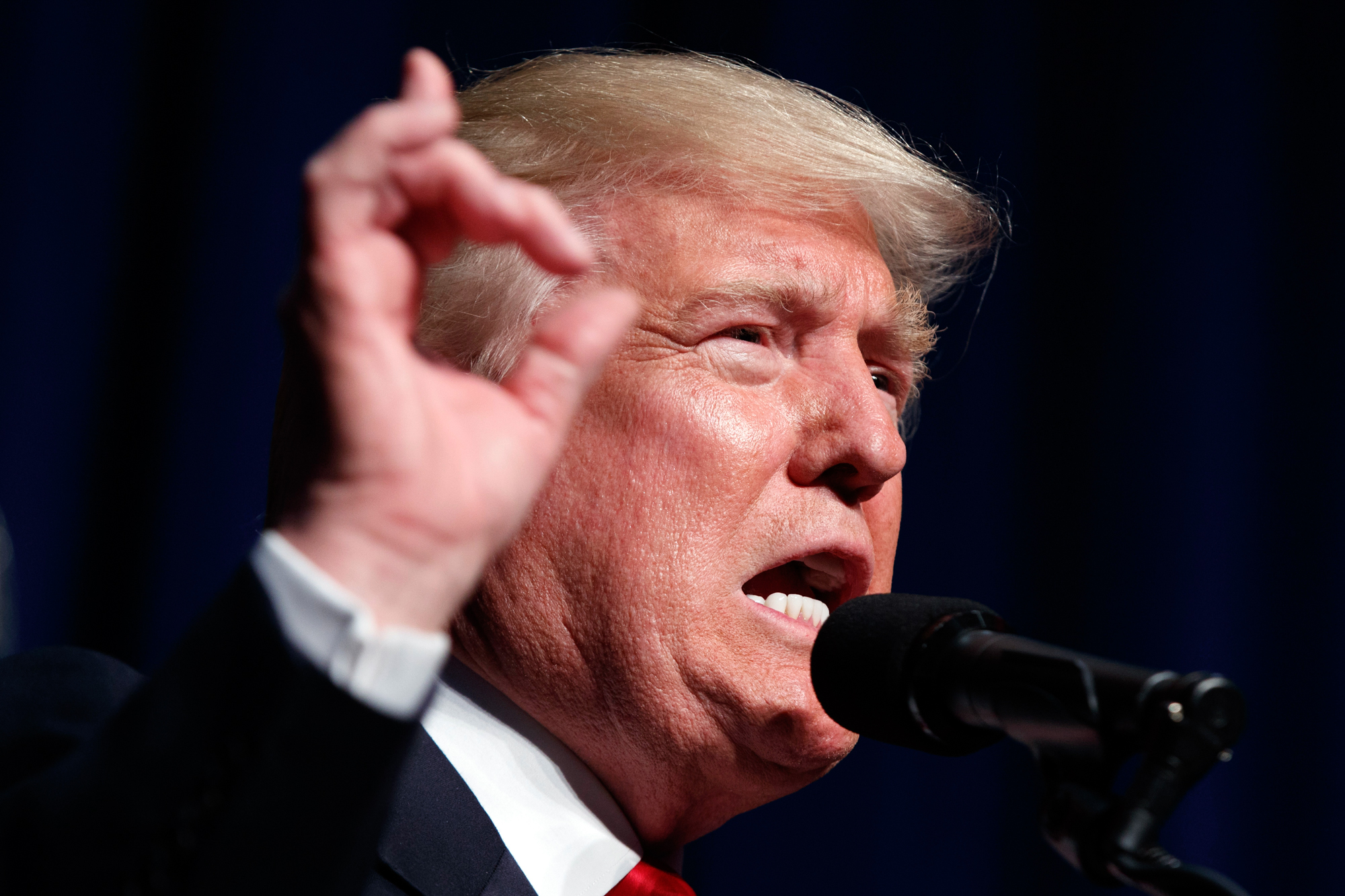 Republican presidential candidate Donald Trump speaks during a campaign rally, Tuesday, Sept. 6, 2016, in Greenville, N.C. (Evan Vucci/AP)
