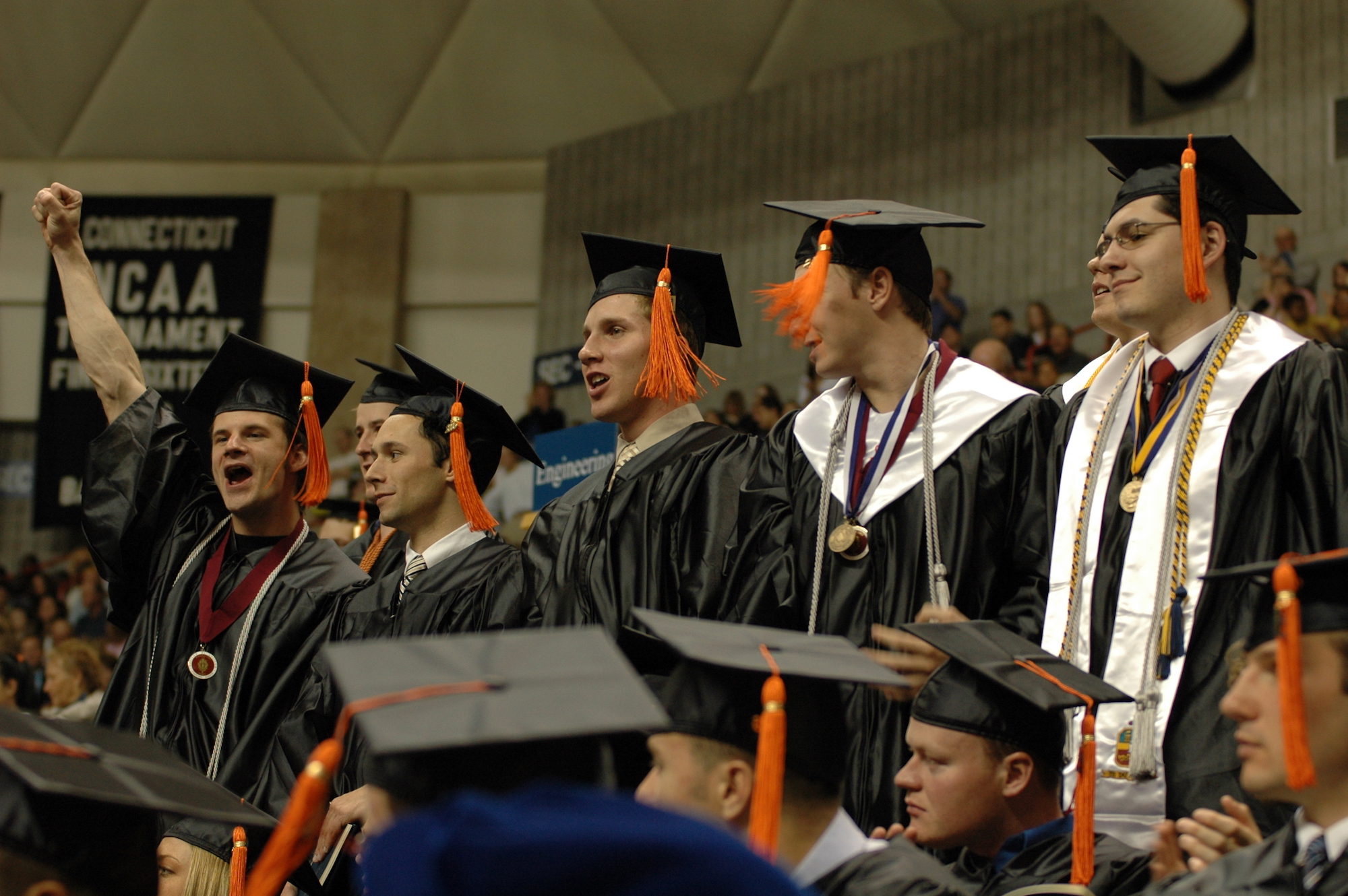 Students rise at the University of Connecticut commencement ceremony in 2006. (File Photo/The Daily Campus)