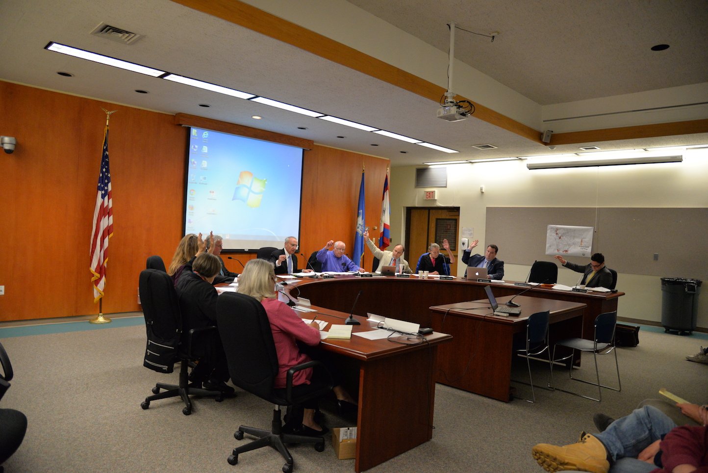 The mansfield town council meets on Monday, Sept. 26, 2016 for their weekly meeting in Town Hall. Items on the agenda included public comment on changes to housing ordinances and discussion of the new plans for the beautification of town hall. (Amar Batra/The Daily Campus)