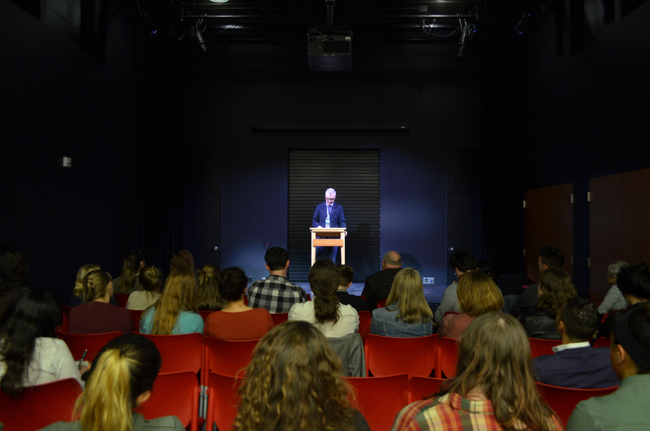 Poet and writer Joshua Mehigan reads a selection of his poems at the UConn Bookstore in Storrs Center before opening up the floor for discussion on his writing process on Thursday, Sept. 30, 2016. (Akshara Thejaswi/The Daily Campus)