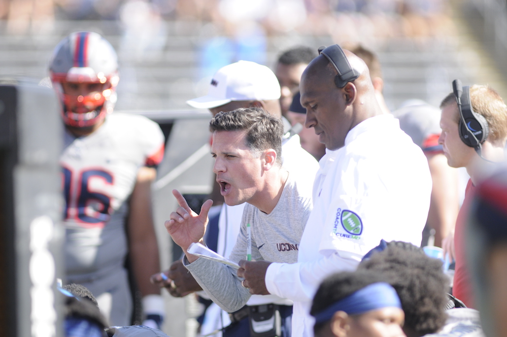 Head coach Bob Diaco in a game against Syracuse. (Jackson Haigis/The Daily Campus)