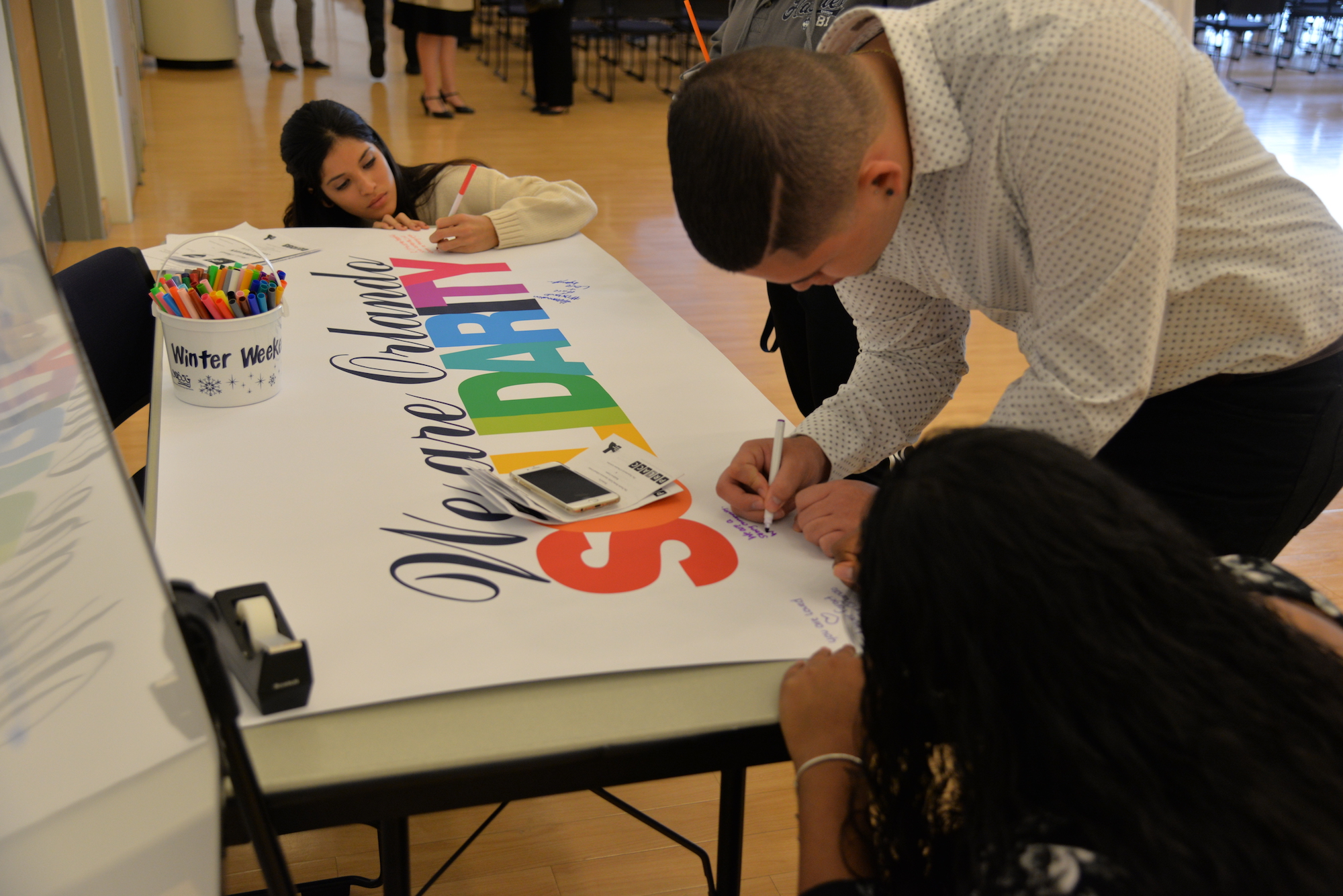 Leaders on campus came together to pay tribute to the victims of the Orlando Massacre and to stand in solidarity against hate in the Student Union ballroom on Tuesday, October 4, 2016. (Amar Batra/The Daily Campus)