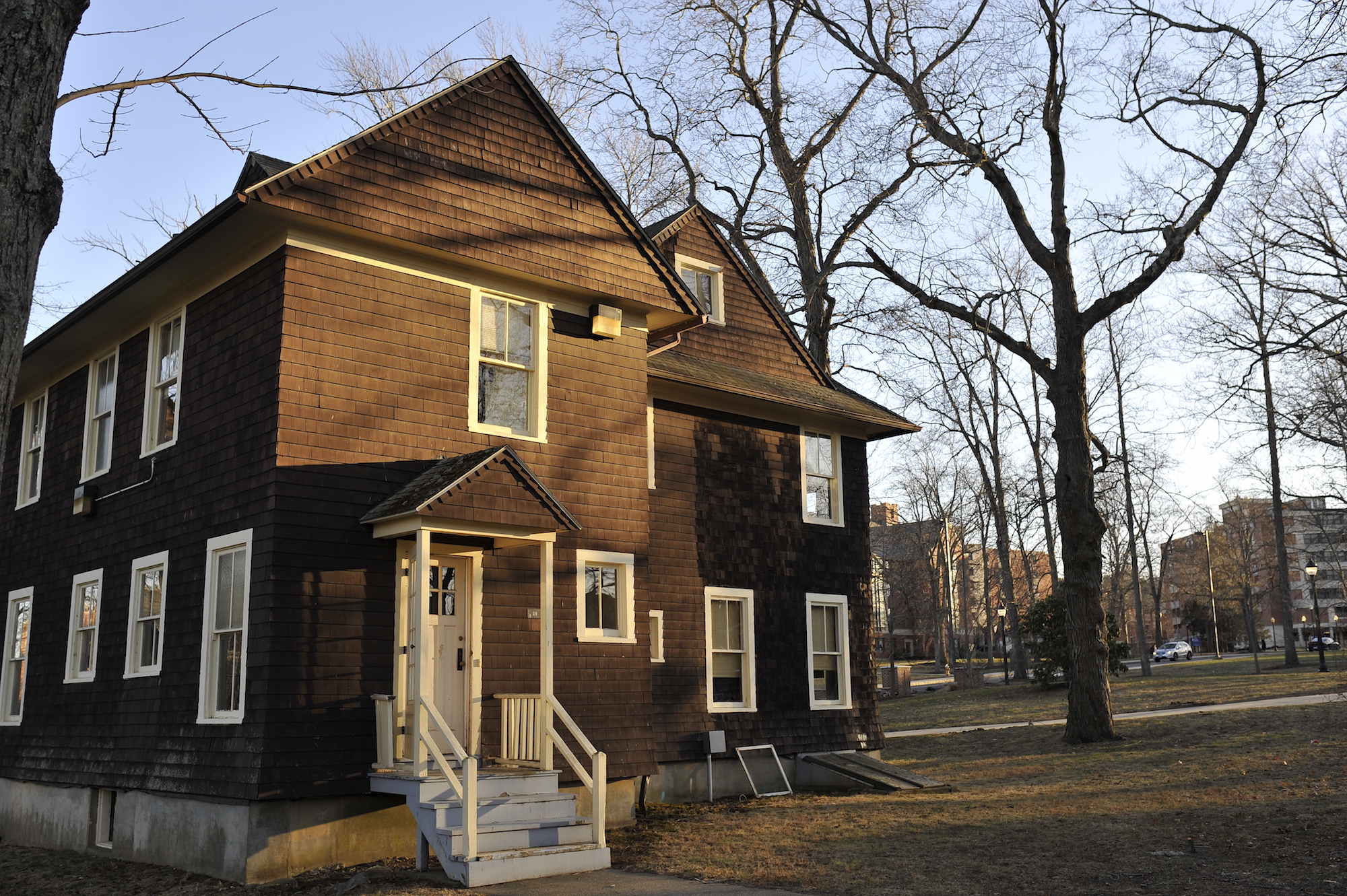 Abandoned fraternity houses near south campus. The houses are acting as "contributing resources" to the UConn Historic District. (Jason Jiang/The Daily Campus)
