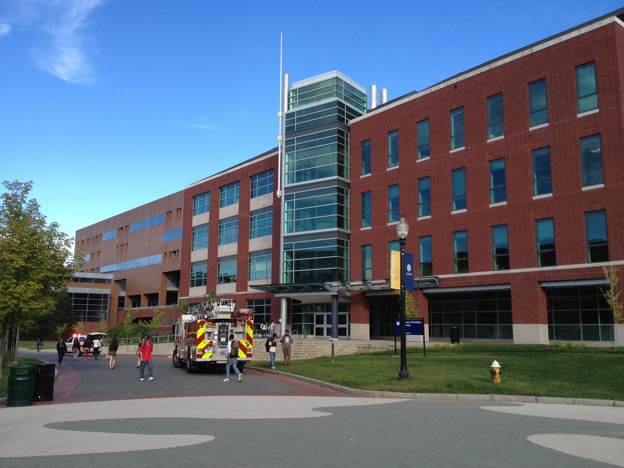An electrical malfunction in a piece of research equipment at the Information Technology Engineering building led to a fire alarm and then evacuation. UConn spokeswoman Stephanie Reitz said there was no actual fire. (The Daily Campus)