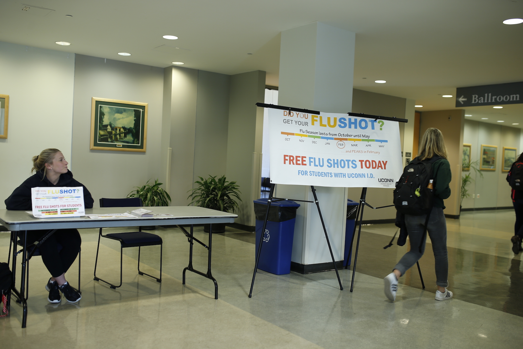 UConn holds free flu vaccinations for students in the Student Union Ballroom. The more students receive the vaccine, the fewer students will contract the virus. (Tyler Benton/The Daily Campus)