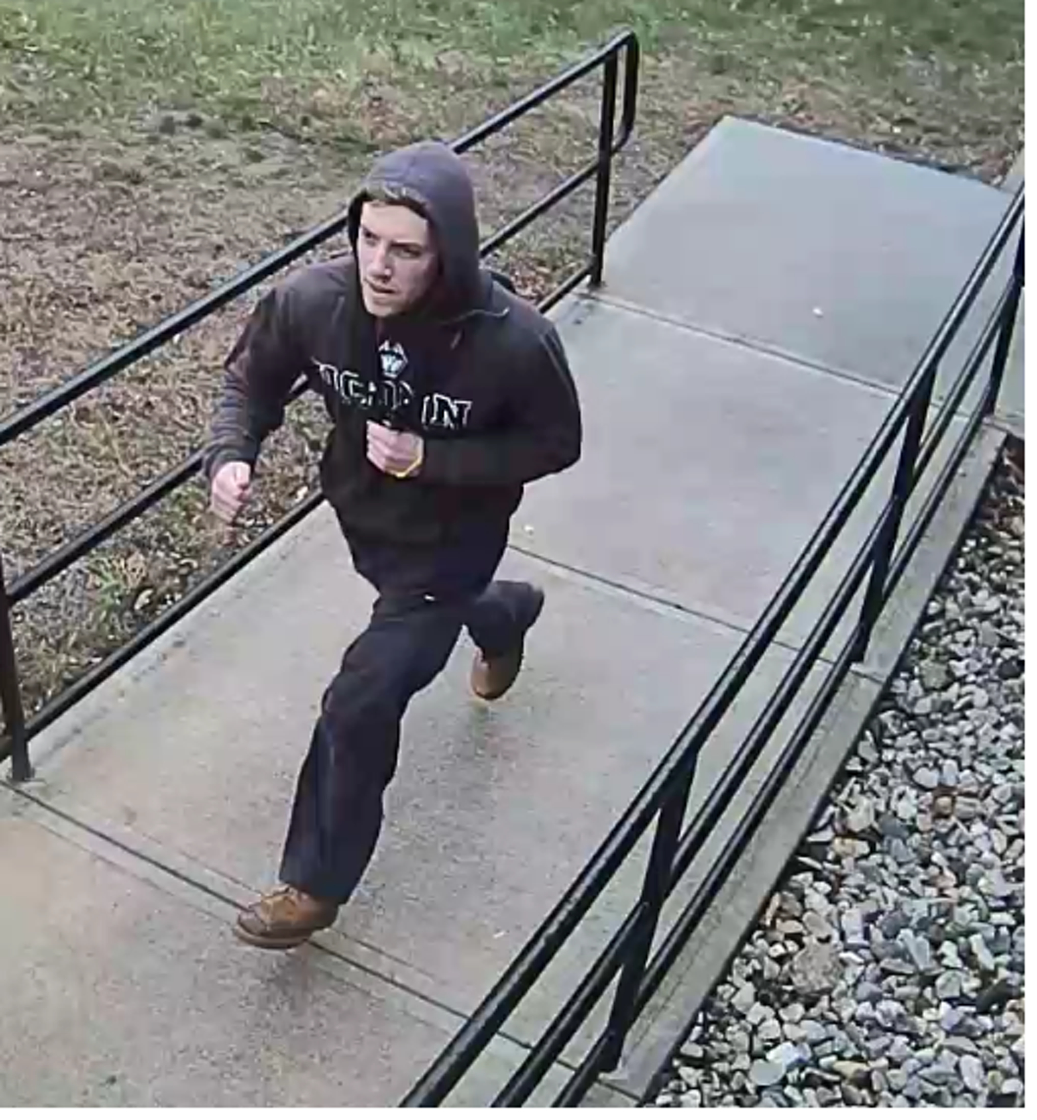 Samuel Manzolillo, 21, is caught by camera near the Commissary Warehouse on Nov. 3, 2016. Manzolillo was arrested for sexual assault later that day. (Courtesy/UConn Police) 