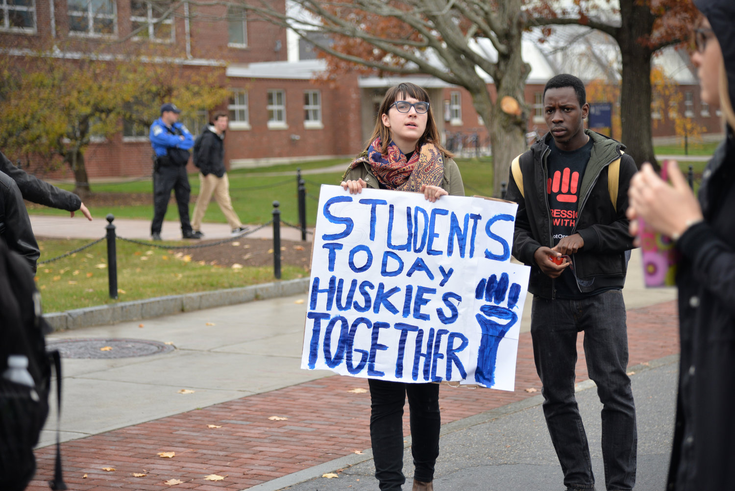 Students participate in the "Rally for the People" to protest the election results on Wednesday, Nov. 9, 2016. (Amar Batra/The Daily Campus)