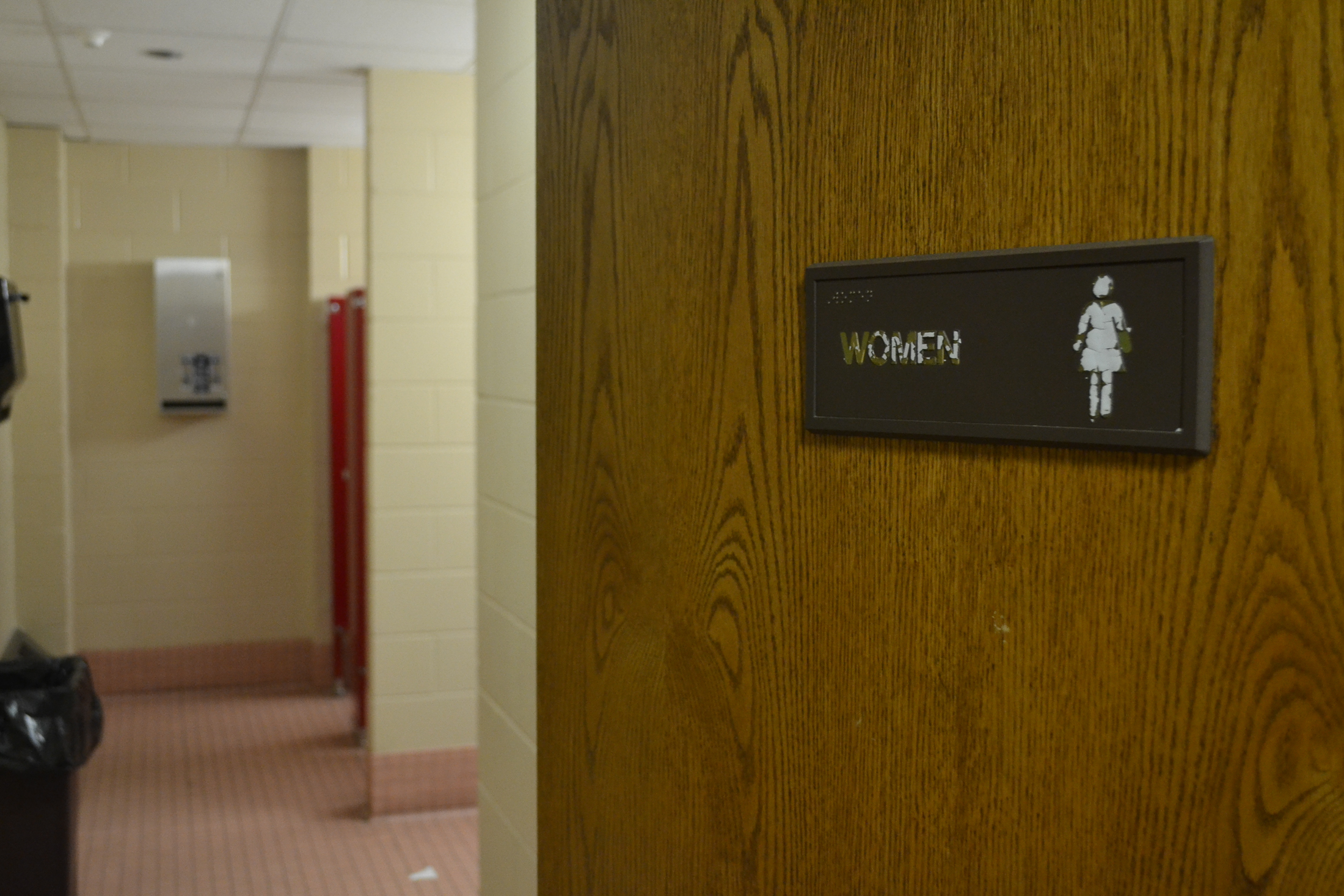 A women's restroom in Engineering II. Students are currently working to increase the number of female bathrooms in the building. (Olivia Stenger/The Daily Campus)