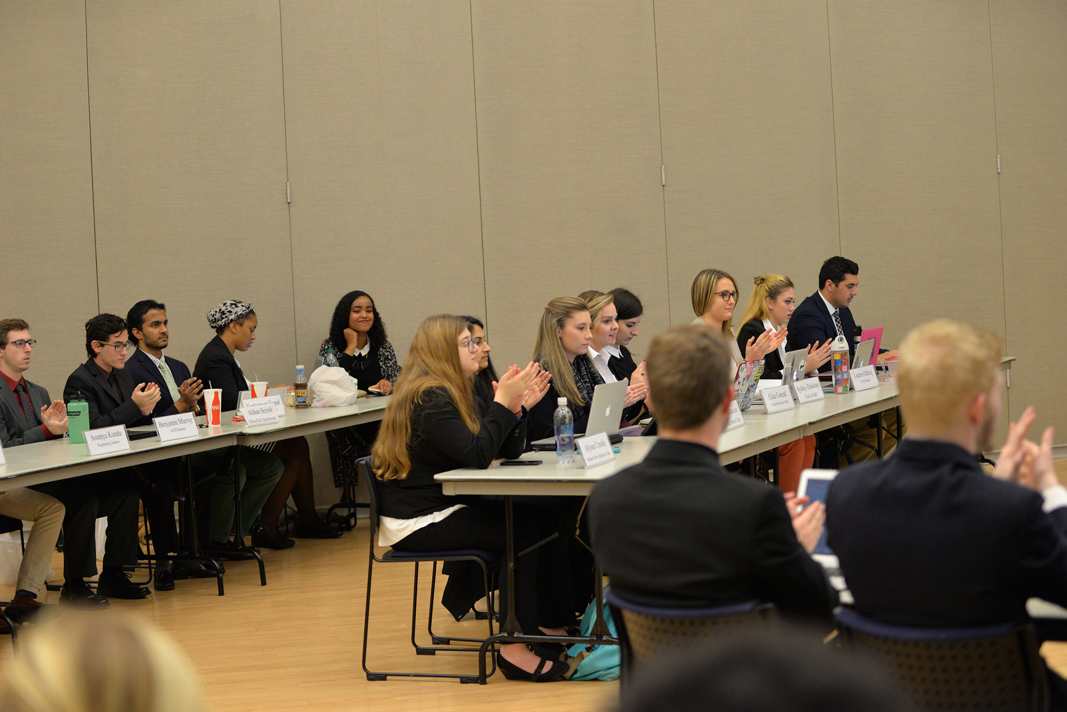 The Undergraduate student government made history by the passing of two major bills on Wednesday evening. The first bill showed that USG would push for UConn to become a sanctuary city. The other would show unity in the community in the face of the trump presidency. (Amar Batra/ The Daily Campus)