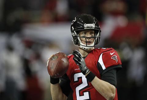 In this Saturday, Jan. 14, 2017 file photo, Atlanta Falcons quarterback Matt Ryan (2) warms up before the first half of an NFL football NFC divisional playoff game between the Atlanta Falcons and the Seattle Seahawks in Atlanta. (John Bazemore/AP)