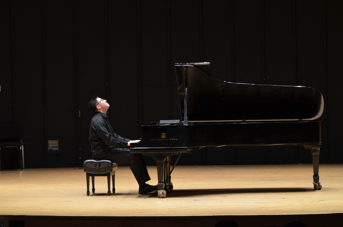 Musical Arts PhD student Mo Tian performs pieces by Liszt, Chopin, and Beethoven on Saturday, January 21, at von der Mehden Recital Hall. Tian has performed throughout both the United States and China in solo concerts and chamber music recitals. (Akshara Thejaswi/The Daily Campus)