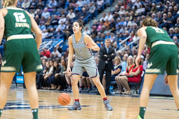 UConn women played USF on Jan. 10, 2017. USF lost 37-102 one of the losses that contributed to their drop in rank over the past few weeks. (Owen Bonaventura/ The Daily Campus)
