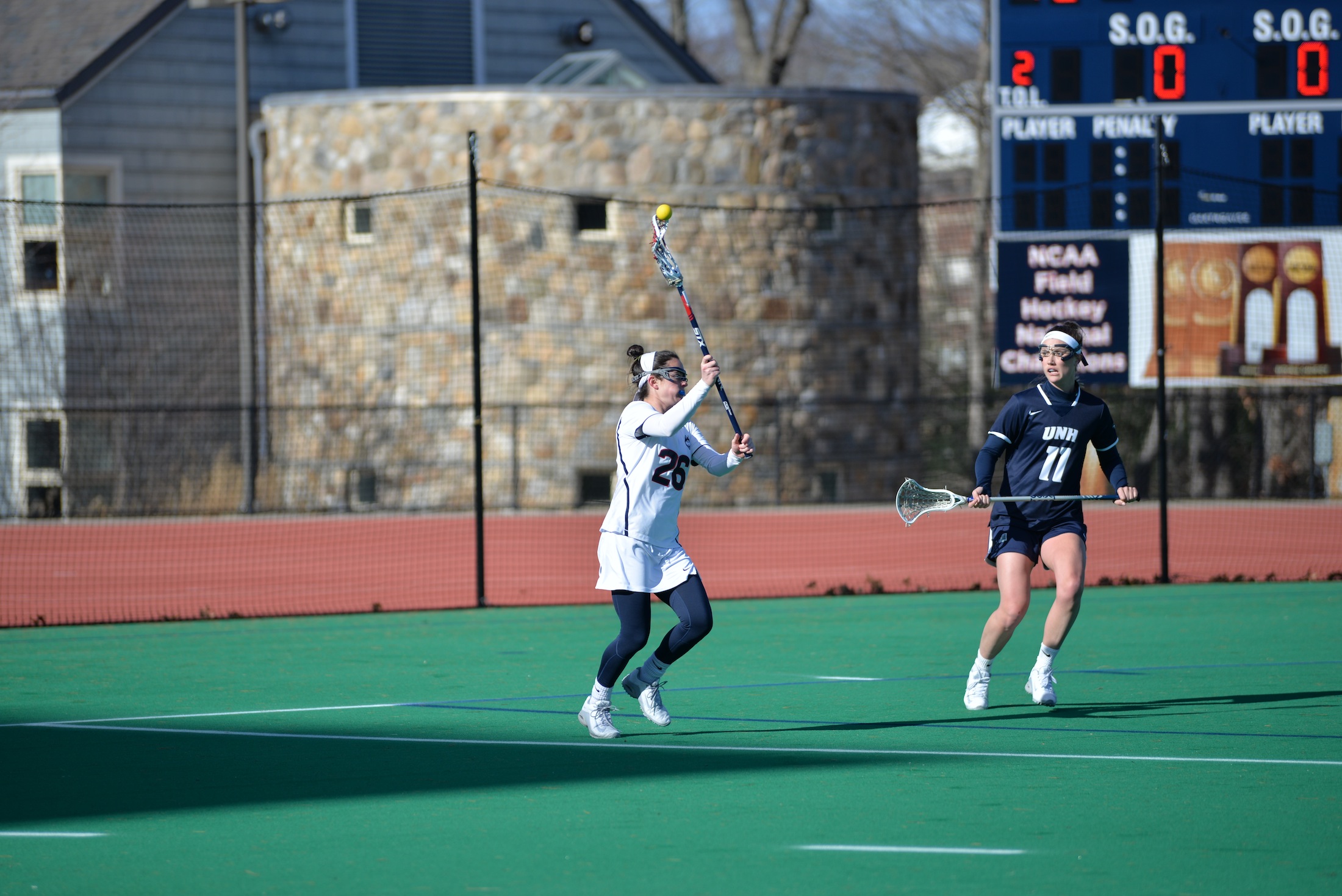 The women's lacrosse team defeats UNH 13-9 on Sunday afternoon at the Sherman Family Sports Complex. UConn held the lead for the entire game. (Amar Batra/The Daily Campus)
