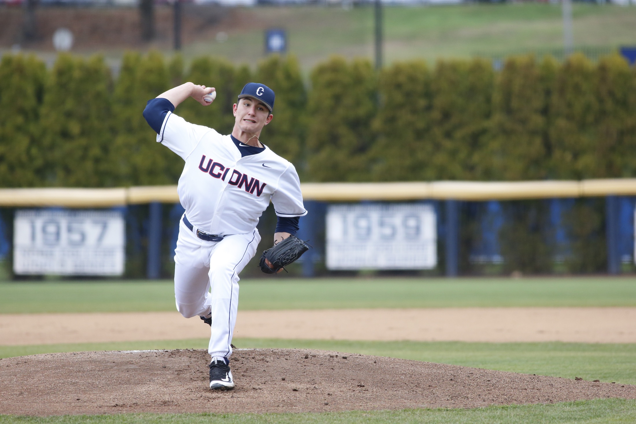 The Huskies played the Fairfield College Stags on 4/12/16 at J.O. Christian Field. After a short rain delay, the Huskies took the lead early on in the game, and held on to win 2-1 over the Stags. (Tyler Benton/The Daily Campus)