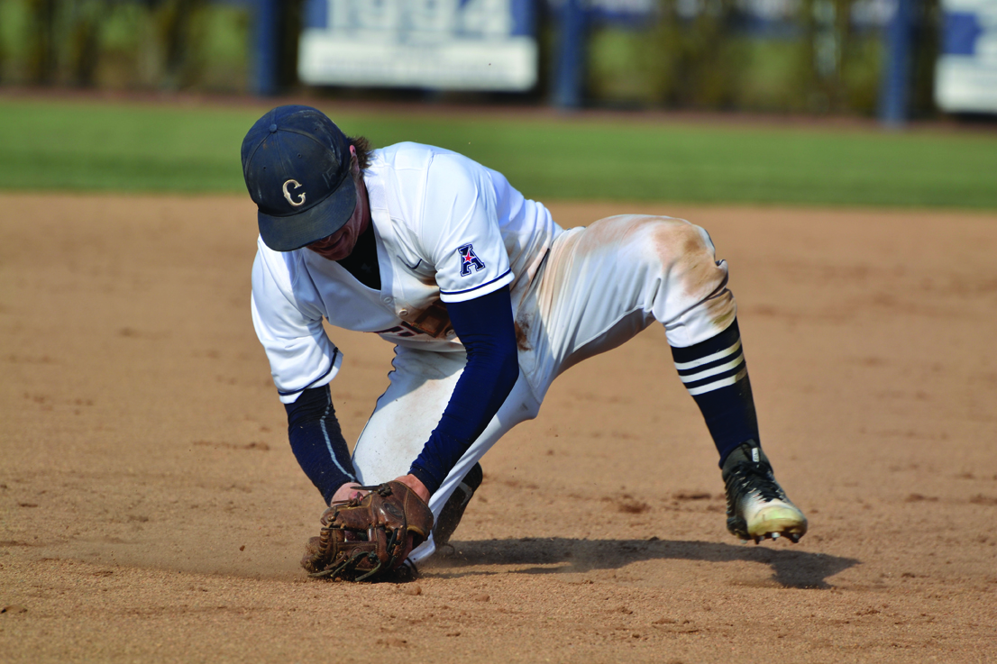 Willy Yahn fields a grounder during UConn's 8-2 victory over Yale at J.O. Christian Field on Tuesday March 8, 2016. (Rebecca Newman/The Daily Campus)
