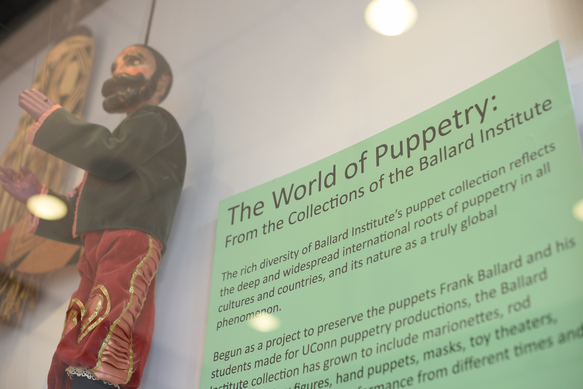 The school of fine art added a new general education course for the fall semester called "World of Puppetry". It will satisfy the general education requirements for Content Areas One and Four. (Zhelun Lang/The Daily Campus)