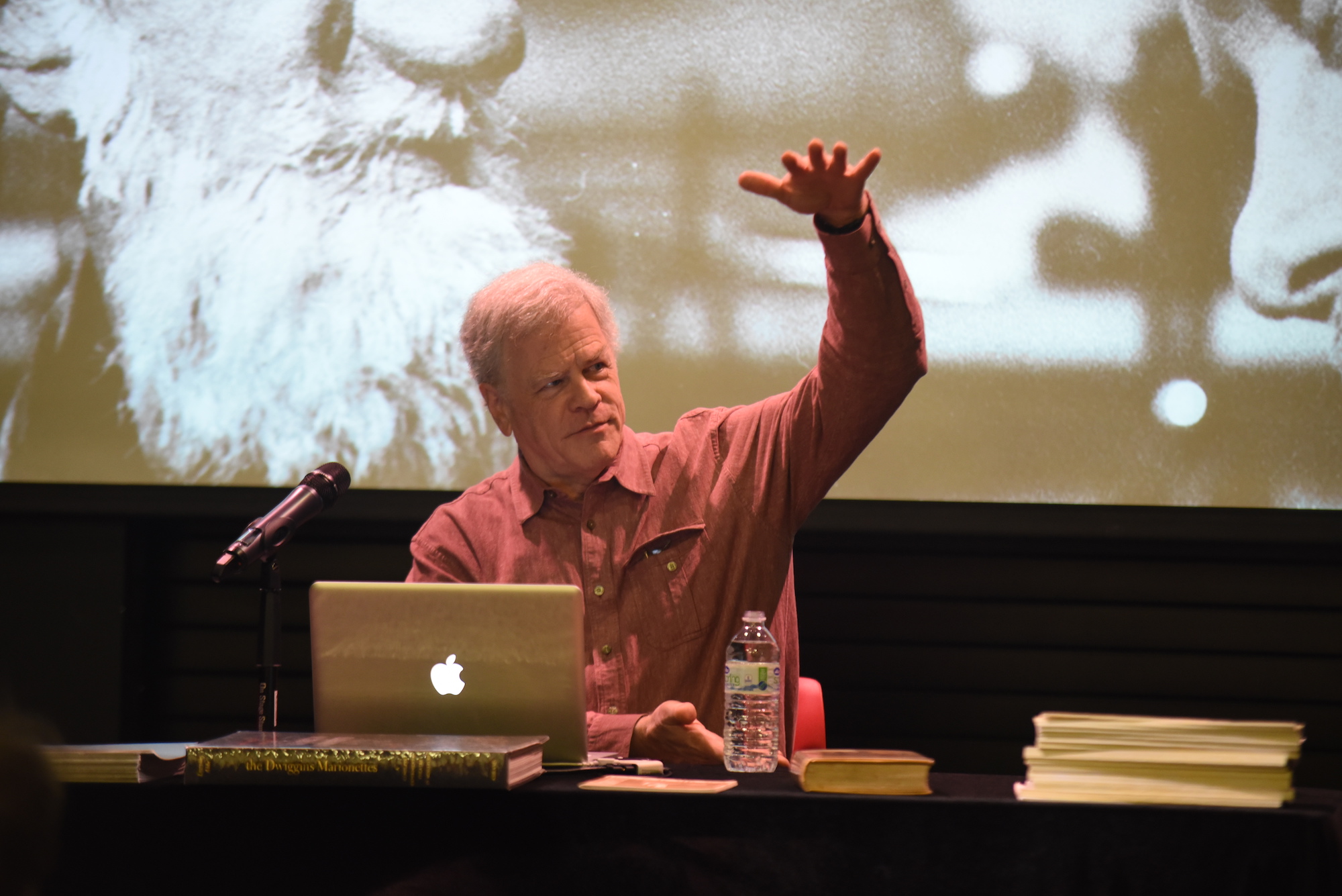 The Spring Puppet Forum Series presented Bruce Kennett who talked about the puppetry and graphic design of W.A. Dwiggins. The forum was in the Ballard and the net forum is on April 12. (Charlotte Lao/The Daily Campus)