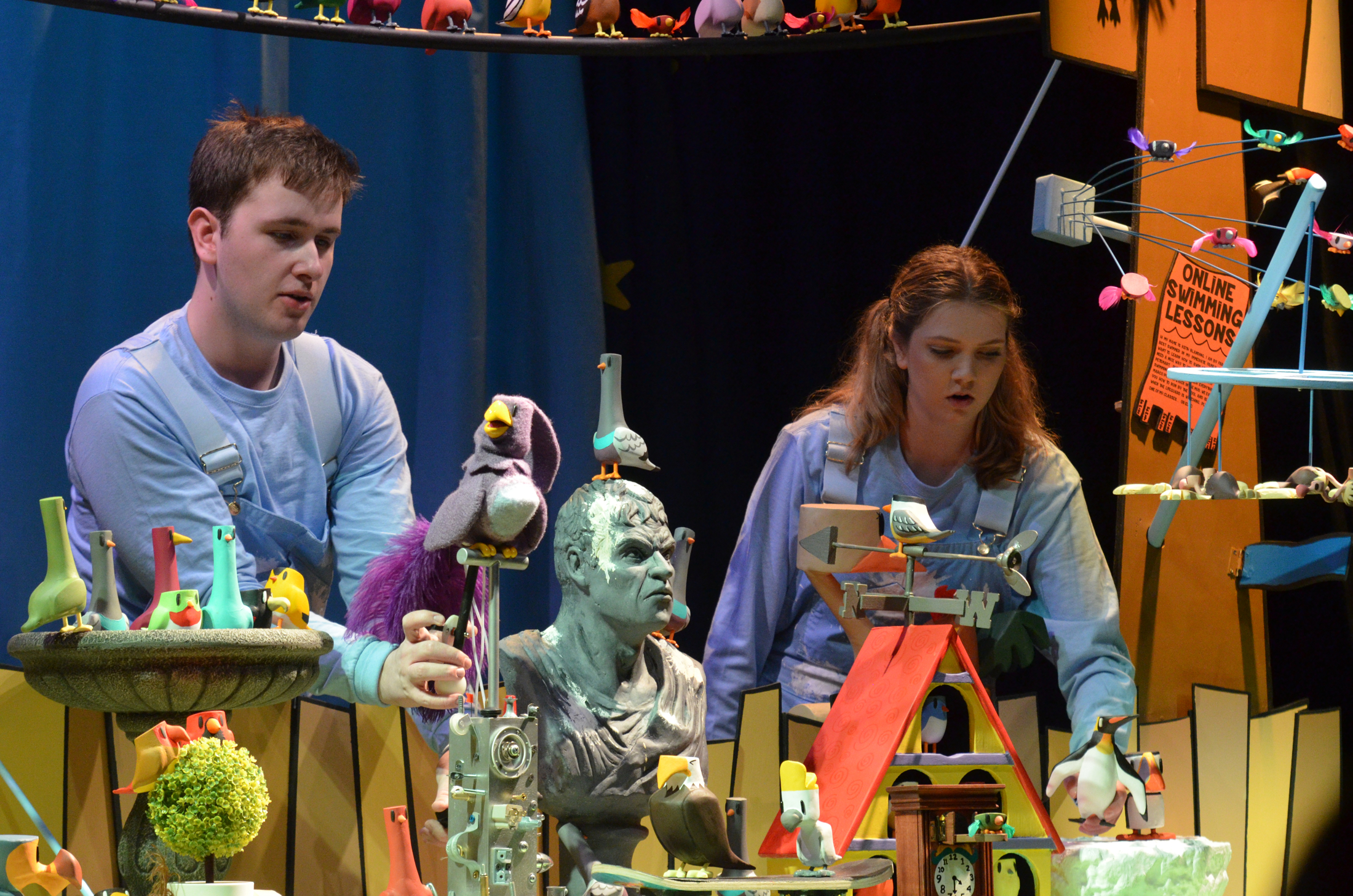 Families gather the at Ballard on Saturday, April 8, for a performance of 100 Birds presented by UConn's Puppet Arts program. The play was written by John Cody '17, along with Katayoun Amir-Aslani '18. (Akshara Thejaswi/The Daily Campus)