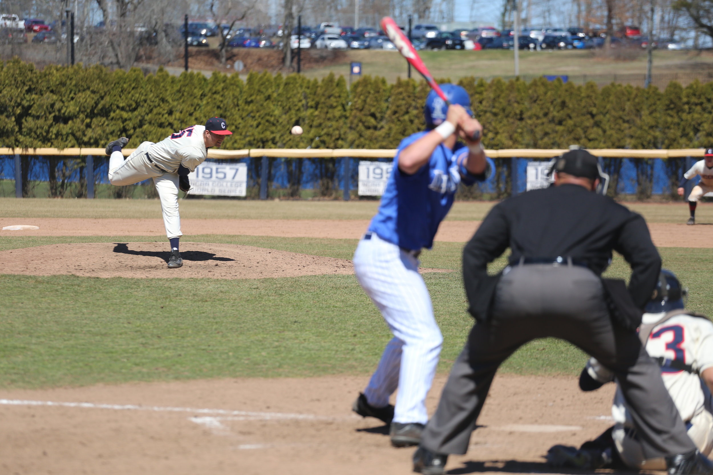 Mason Feole, a 6-foot-2 left-handed freshman from Rhode Island, pitched eight scoreless innings to help UConn seal a series sweep of Memphis. (Amar Batra/The Daily Campus)