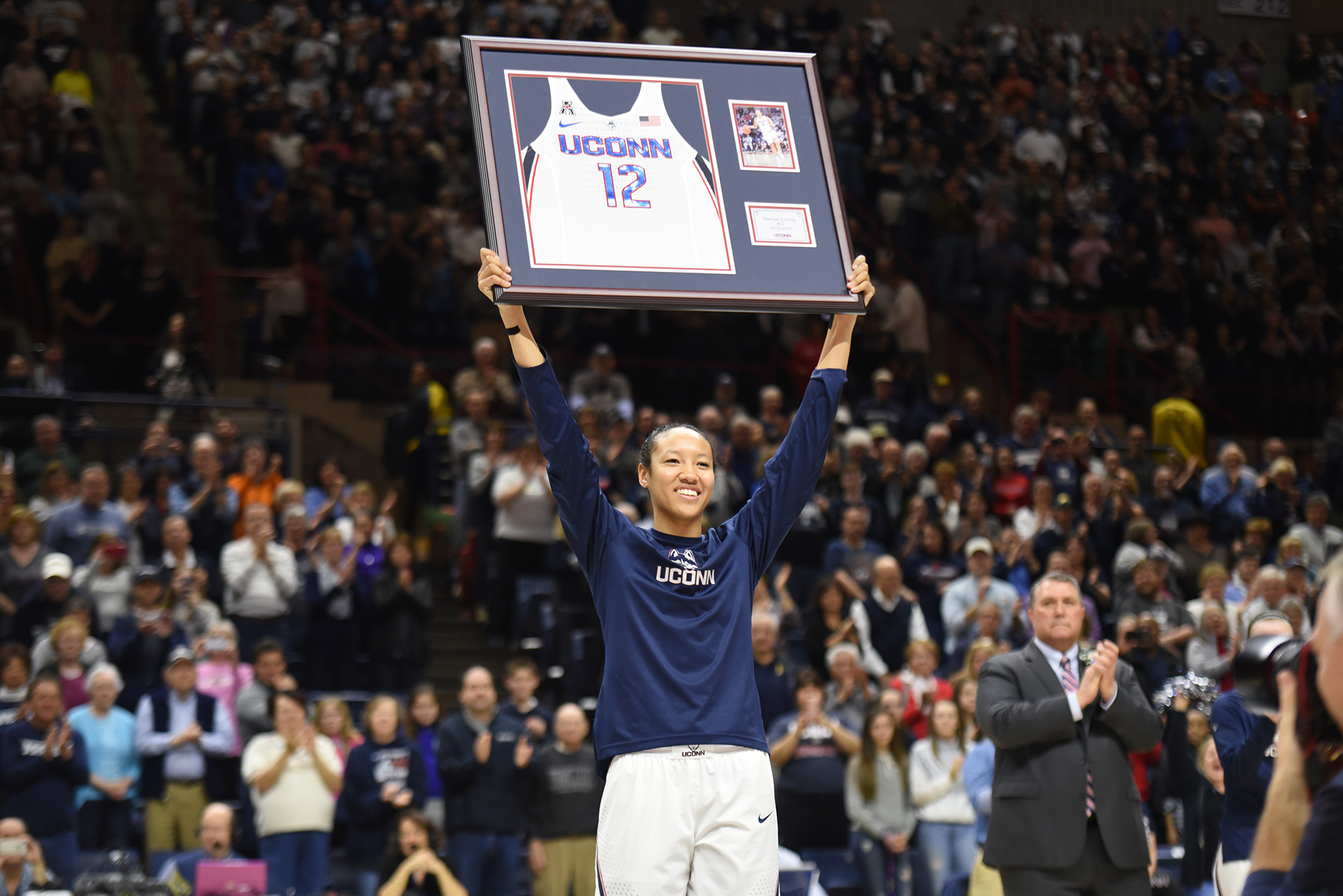 Saniya Chong and Tierney Lawlor celebrated their last game at Gamble against Memphis. Katie Lou Samuelson had 29 points as they defeated Memphis 91-48 on February 25, 2017.