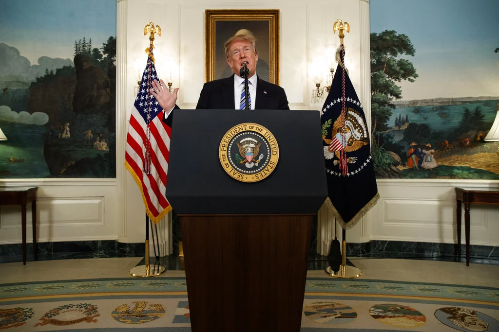President Donald Trump delivers a statement on the mass shooting at a South Florida High School from the White House, Thursday, Feb. 15, 2018, in Washington. (AP Photo/Evan Vucci)