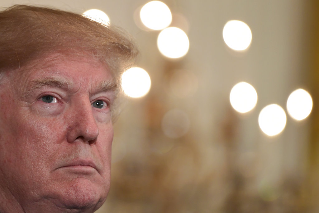 President Donald Trump attends a Greek Independence Day Celebration reception in the East Room of the White House in Washington, Thursday, March 22, 2018. (AP Photo/Susan Walsh)