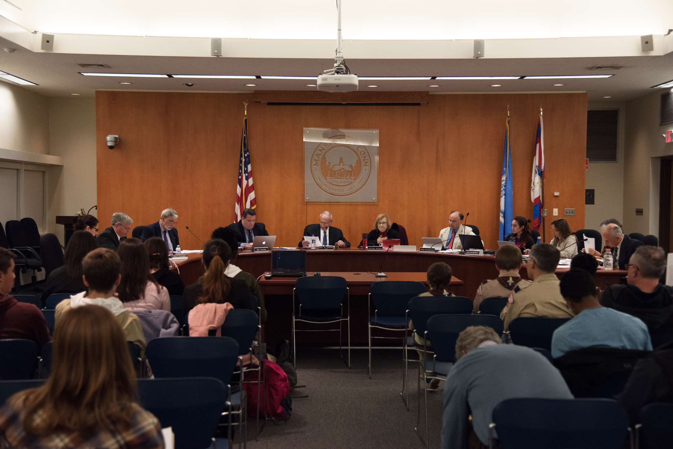 Monday, September 24, 2018 town of Mansfield town council meeting was hosted in Audrey P. Beck Municipal Building at 7pm. Councils reviewed and amendment of town charter and citizens of Mansfield had opportunities to speak to the council members (Eric Yang/The Daily Campus)