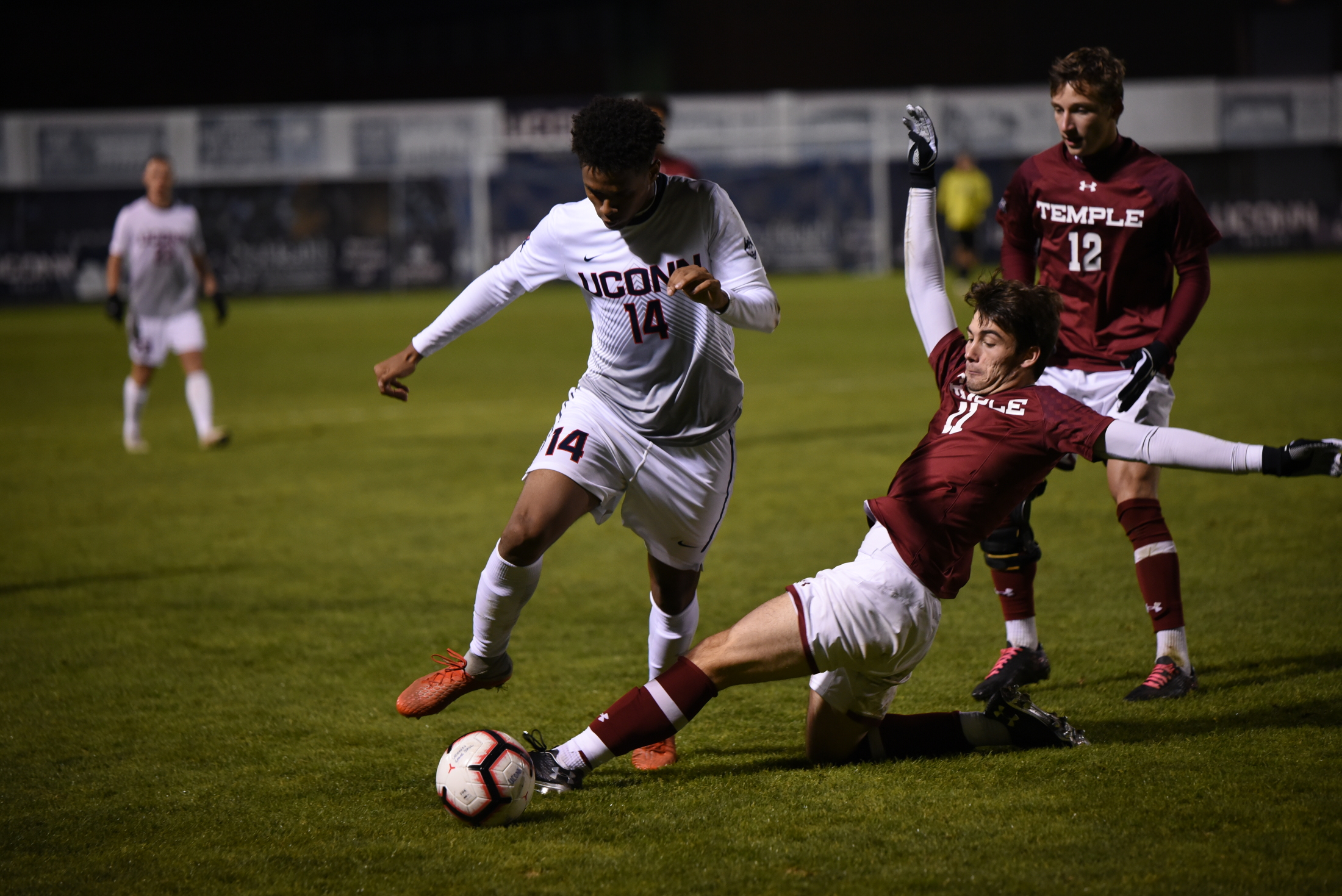 The Men's Soccer team defeats Temple University in a close game 2-1 on one of their final home games this season. They improve their record to 9-2-2.Soccer team defeats Temple University in a close game 2-1 on one of their final home games this season. They improve their record to 9-2-2 (Charlotte Lao/The Daily Campus)