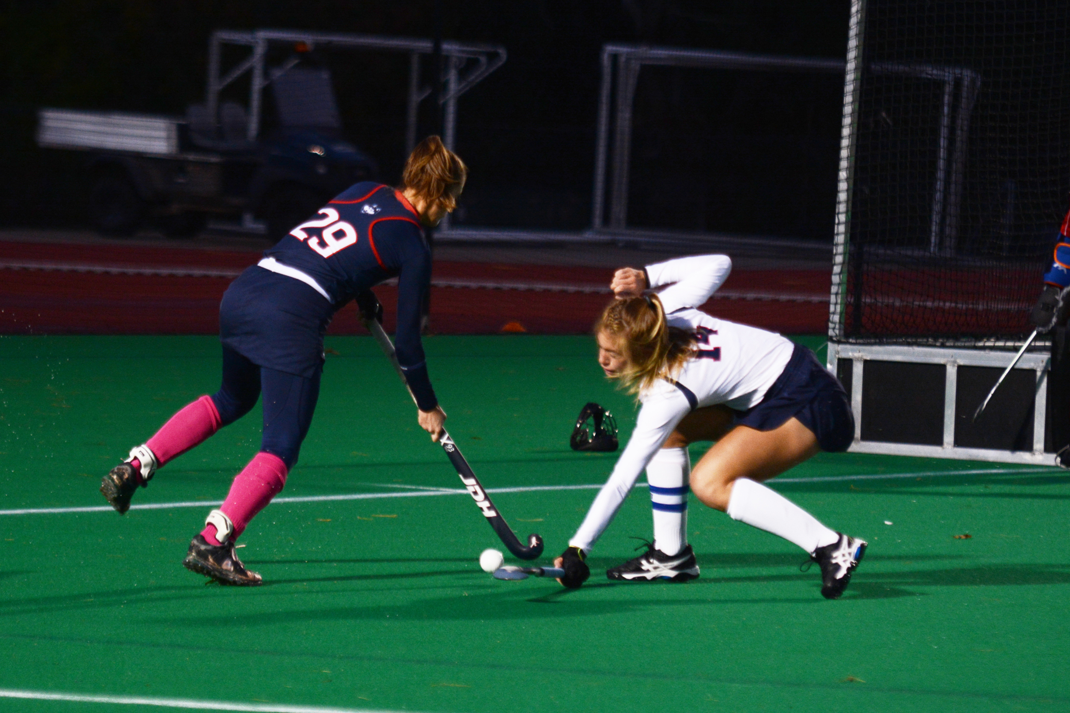 The UConn Huskies Women's Field Hockey Team compete against the Liberty Flames for the Big East conference 2018 title at the Sherman Family Sports Complex on October 18, 2018. The Huskies scored the championship win with an end score of 6-1 (Judah Shingleton/The Daily Campus)
