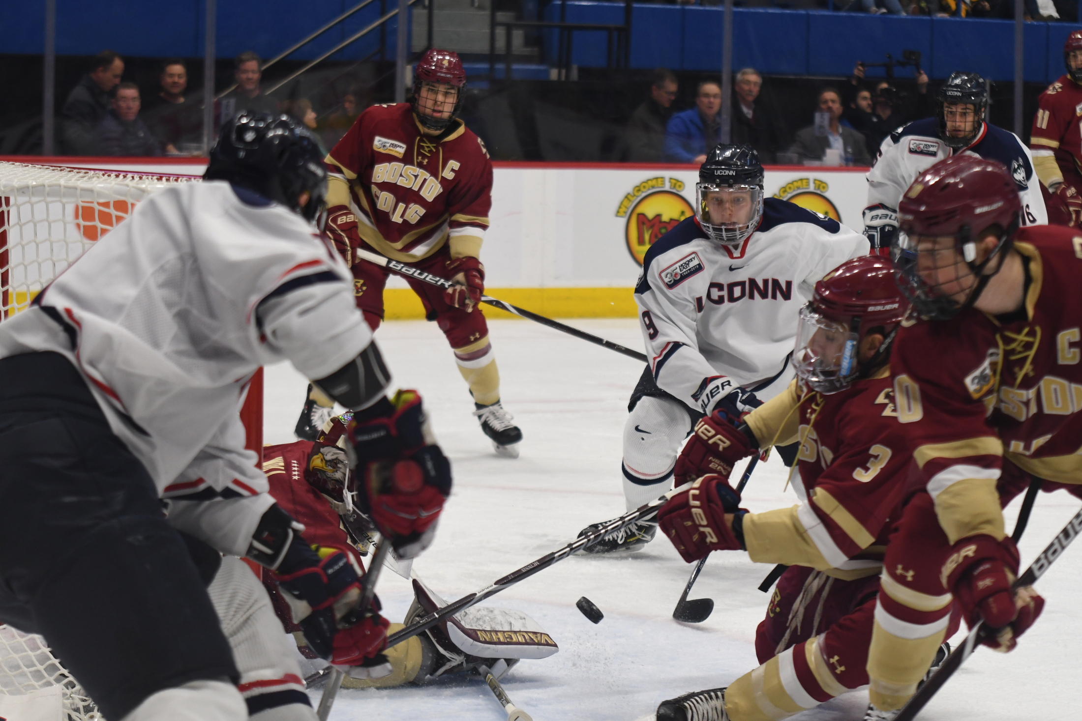 The freshman class led the way once again as UConn improved to 11-20-2 overall and 6-15-2 in Hockey East play. (Judah Shingleton/The Daily Campus)