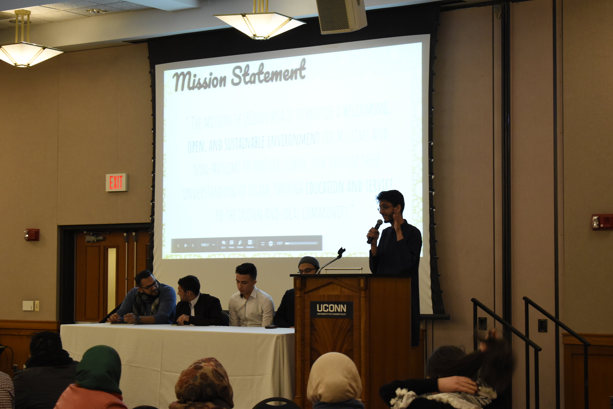A previous MSA meeting in which the organization welcomed members back to campus following break. (Brandon Barzola/The Daily Campus)