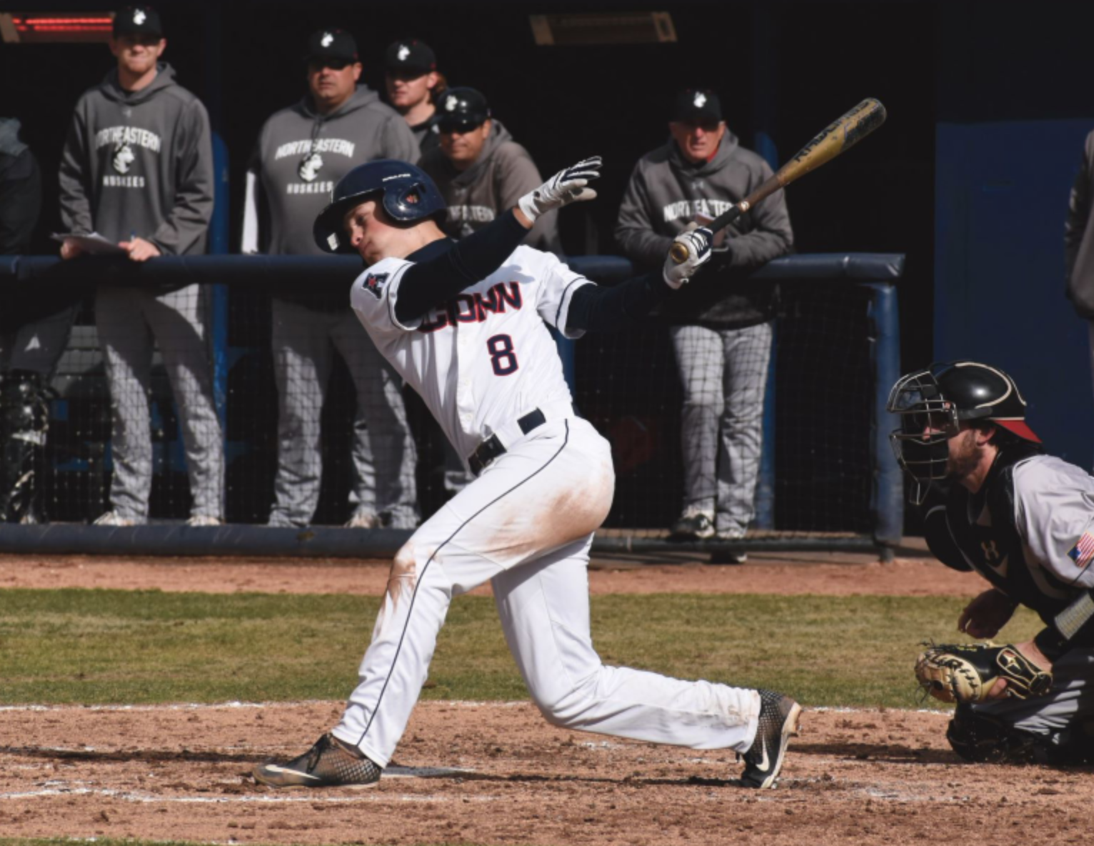 Michael Woodworth continues his terrific season by churning out hits against No. 12 ECU (Photo by Brandon Barzola/The Daily Campus)