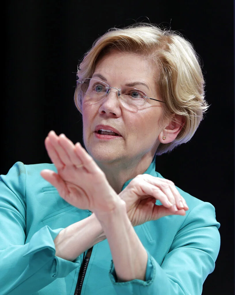 Democratic presidential candidate Sen. Elizabeth Warren, D-Mass., answers questions during a presidential forum held by She The People on the Texas State University campus Wednesday, April 24, 2019, in Houston. (AP Photo/Michael Wyke)