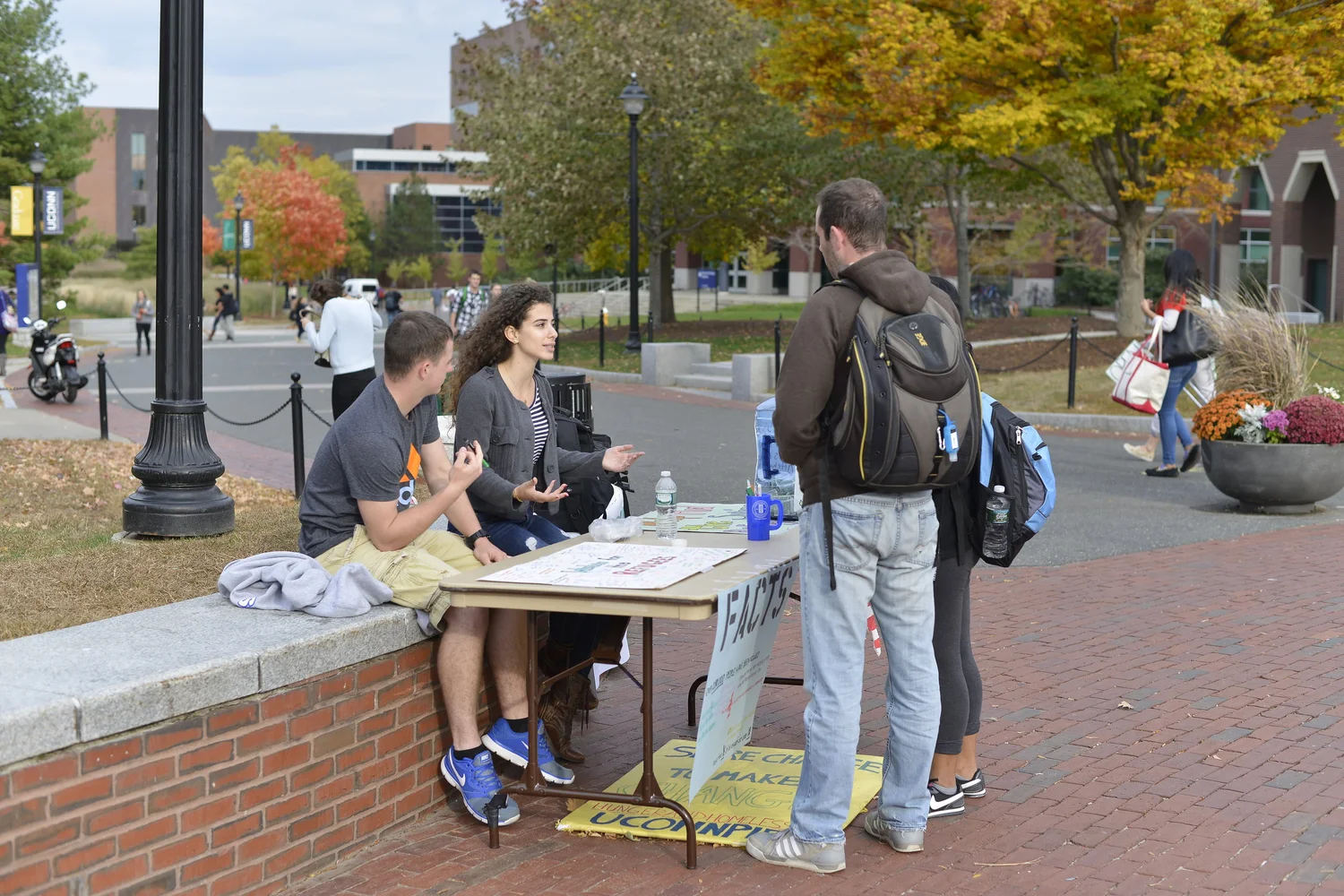Members of UConnPIRG tabling on Fairfield Way. The non-partisan student advocacy group is planning six different campaigns for the semester, such as a movement for transparency of college textbook costs. File Photo/The Daily Campus