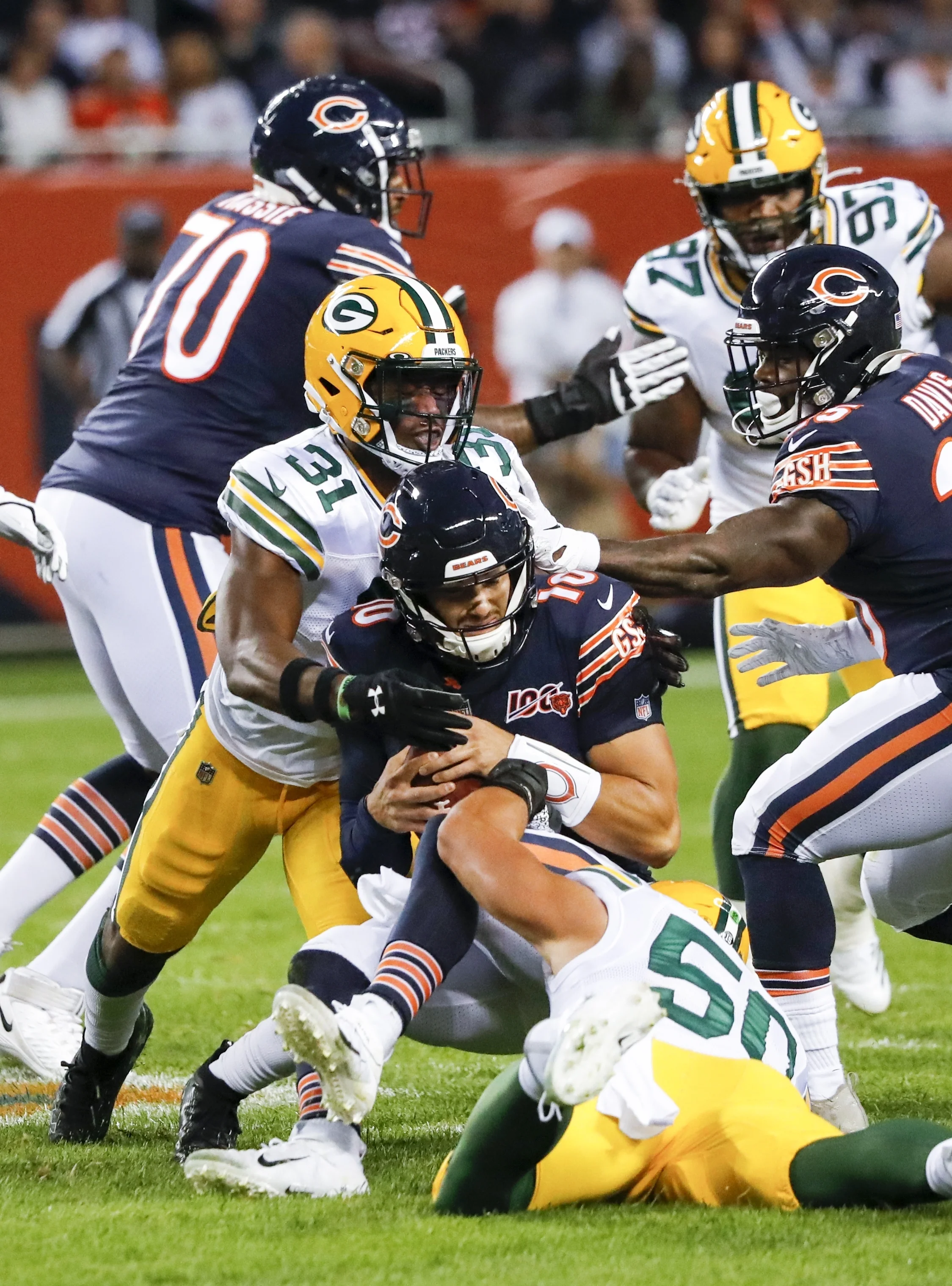 The Bears did not look like the team many expected to be in the opening loss to the Green Bay Packers. Photo by The Associated Press.