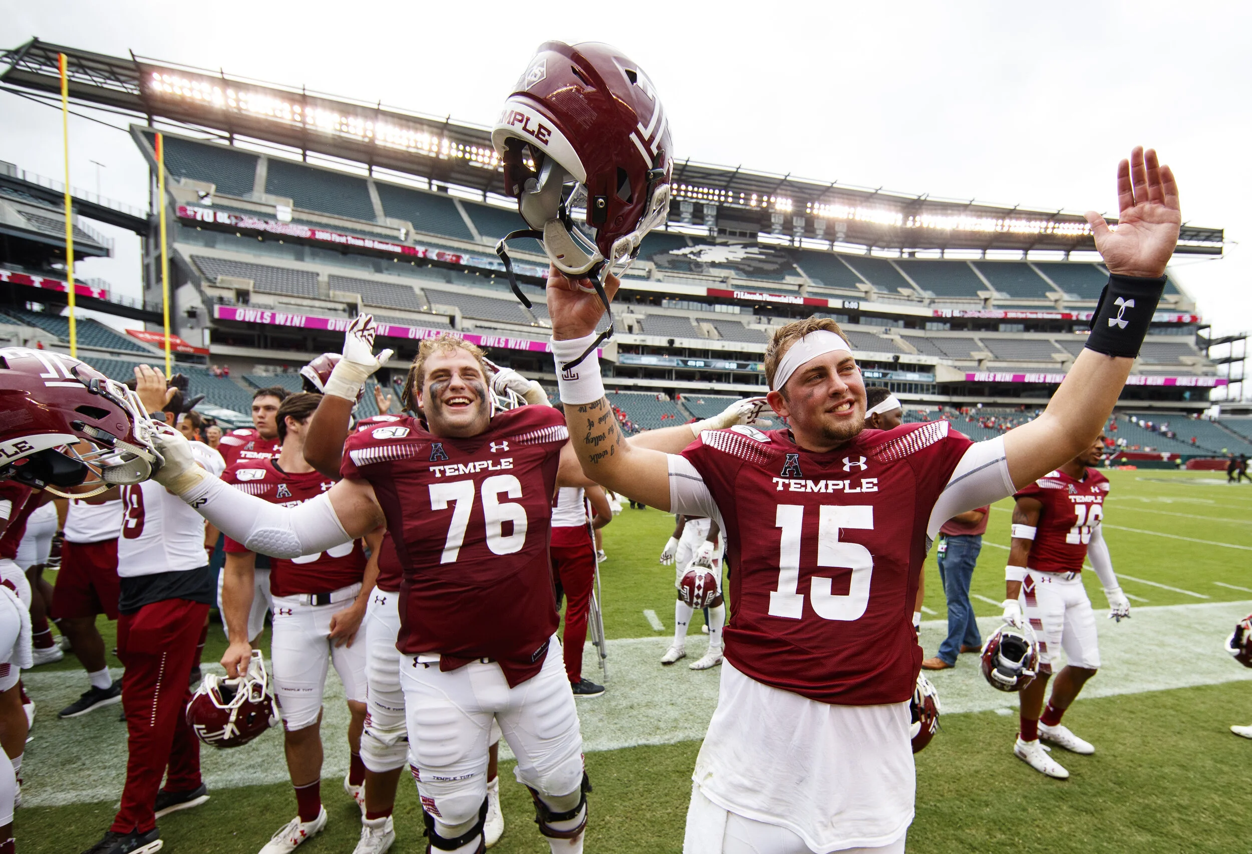 The Temple Owls pulled off a big upset victory over No. 21 Maryland thanks in no small part to their strong effort on the defensive end. Photo from The Associated Press.