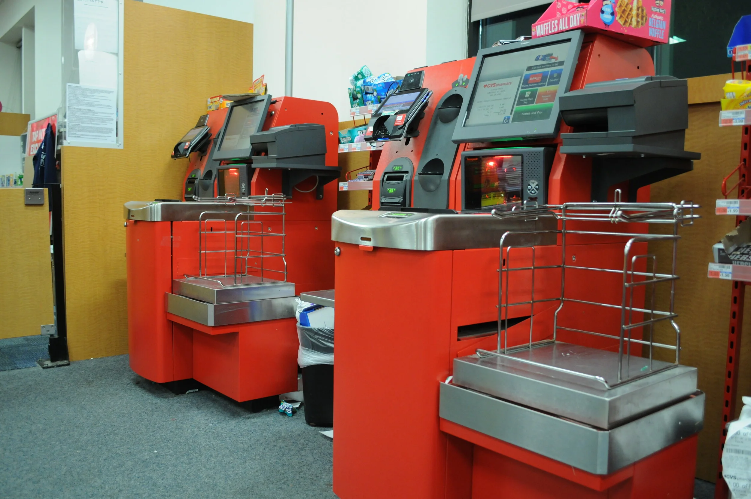 Plastic bags are absent from check-out stations in Storrs Center following a town ordinance that went into effect Thursday. Photo by Pascale Joachim/The Daily Campus