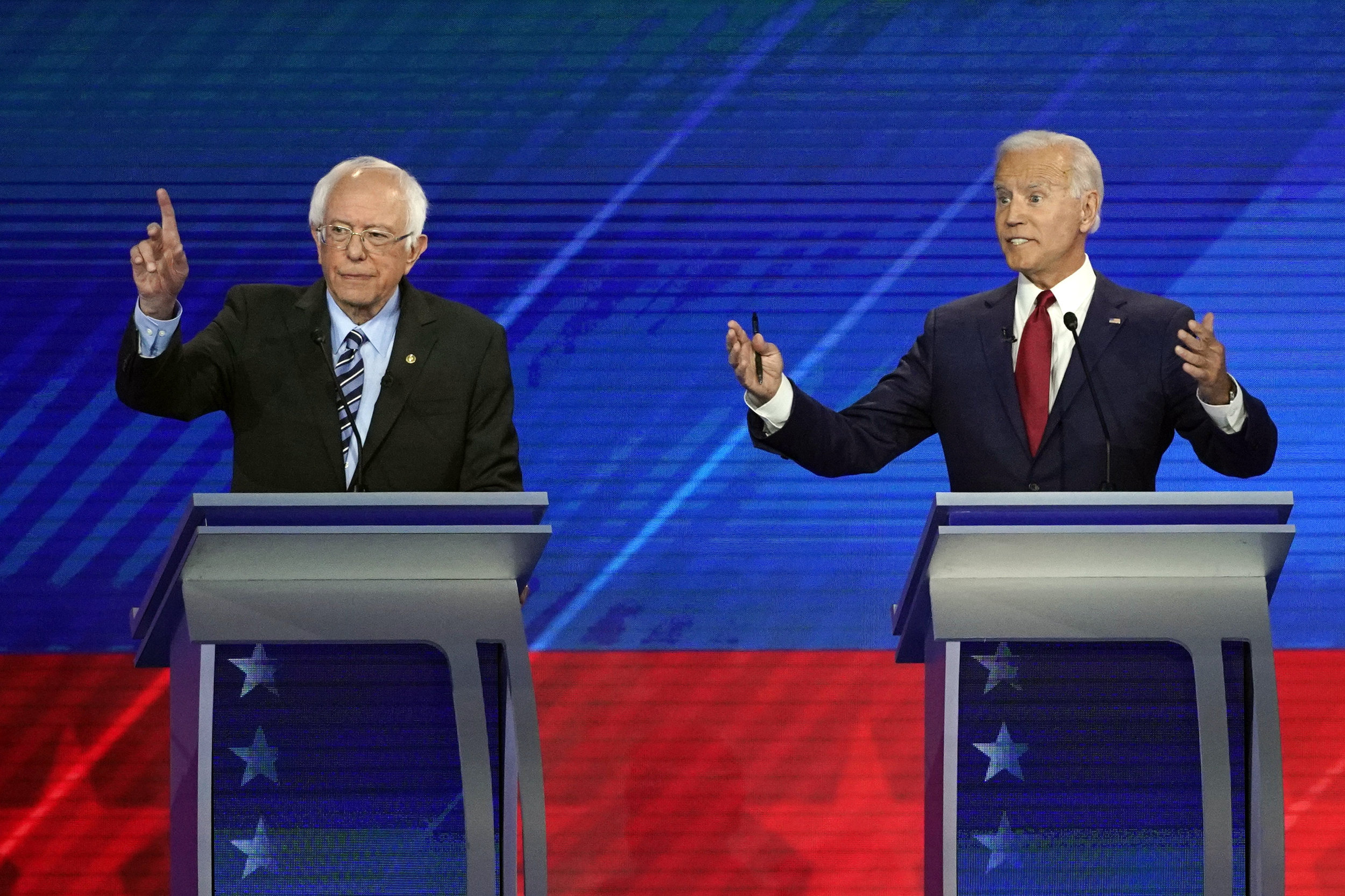 Senator Bernie Sanders and former Vice President Joseph R. Biden Jr. were two of the candidates present at the most recent Democratic debate in Houston. The present issue is not whether or not the Democrats can choose a nominee in June, but rather whether or not the candidates will have been bashed beyond repair by their competition. Photo courtesy of David J. Phillip/The Associated Press.