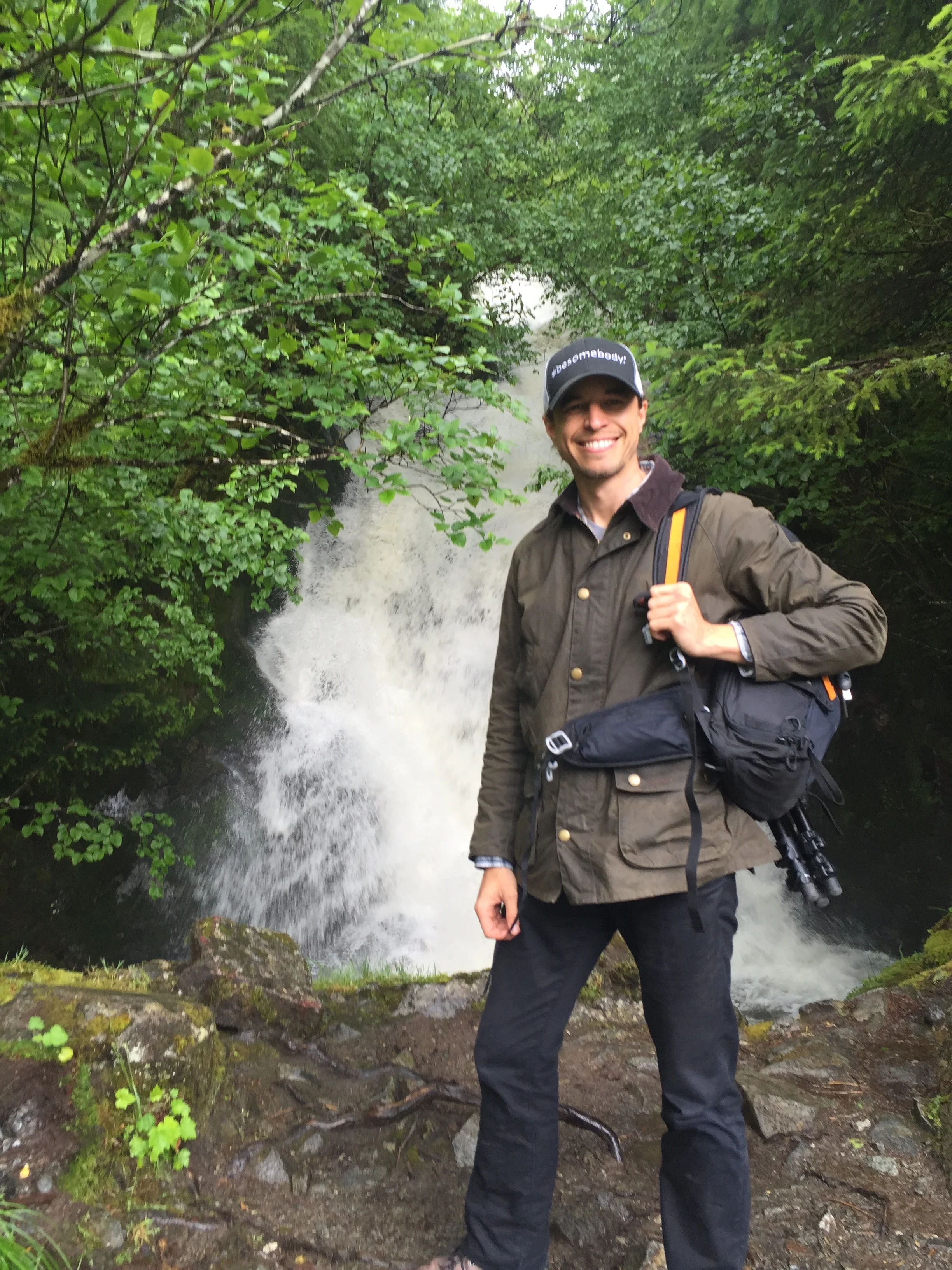 Saw this epic waterfall while driving around. I wanted a shot with my nicer camera but the mist being blown up was too heavy and would have just soaked my lens.