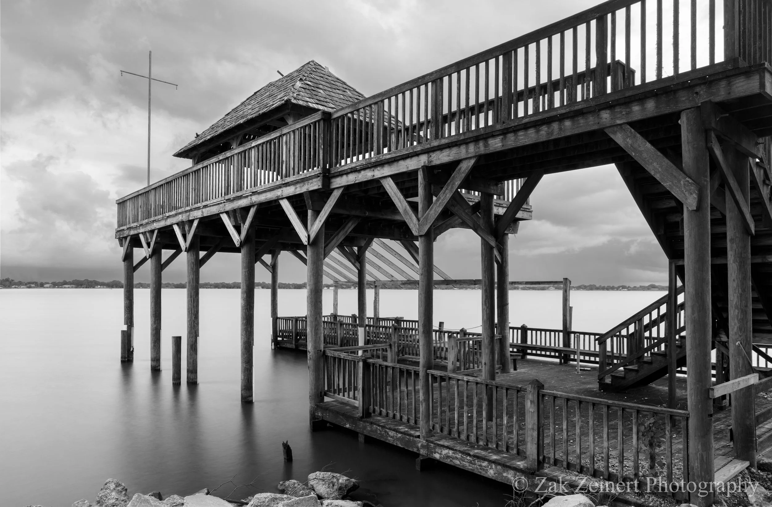 Old pier at Rip Van Winkle Gardens