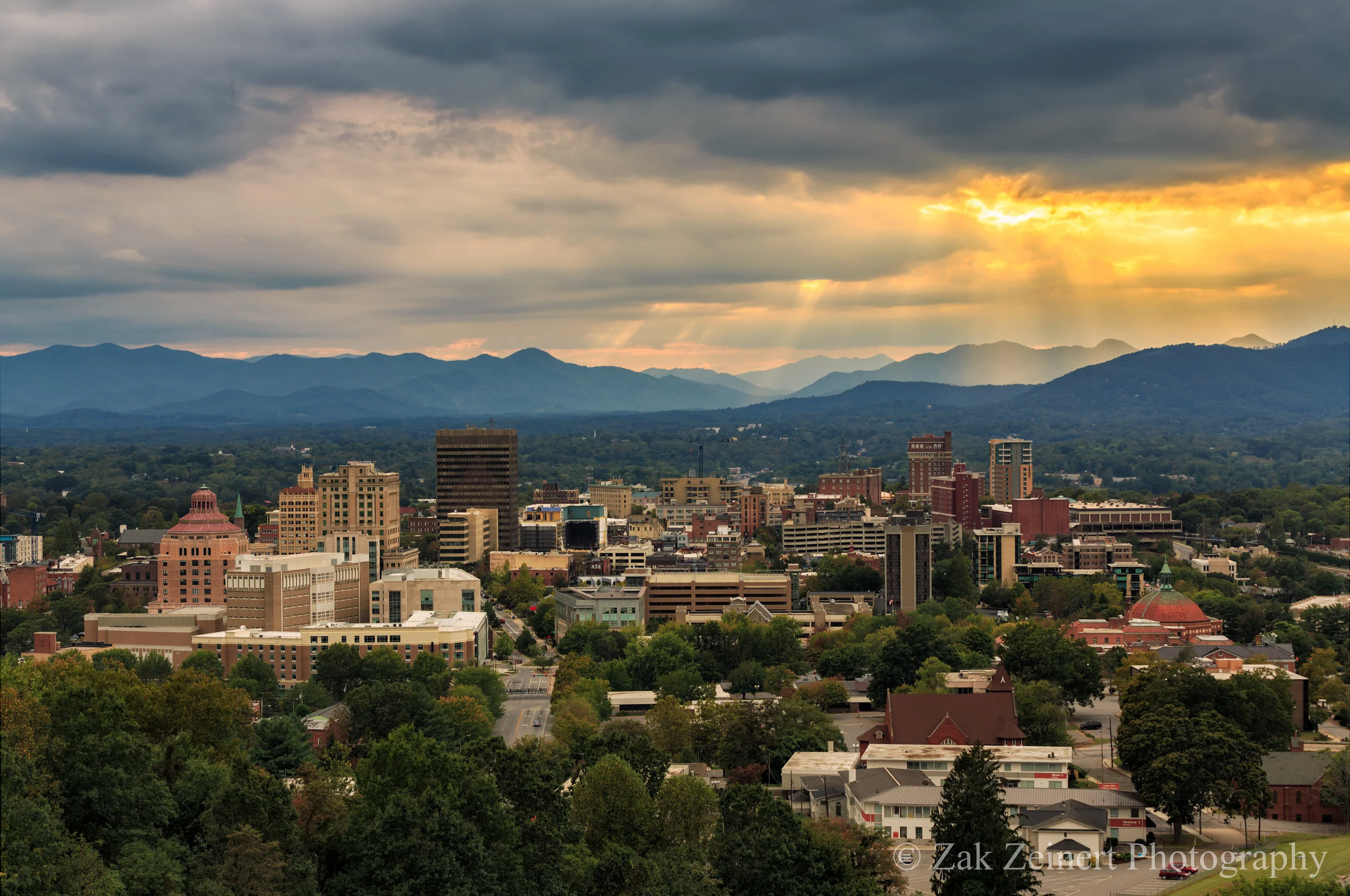 Asheville, North Carolina at Sunset