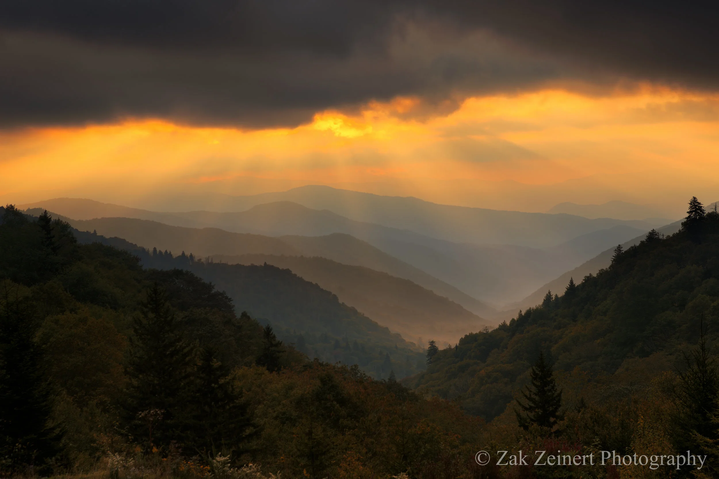 Probably my favorite shot of the trip - sunrise in the Smoky Mountains