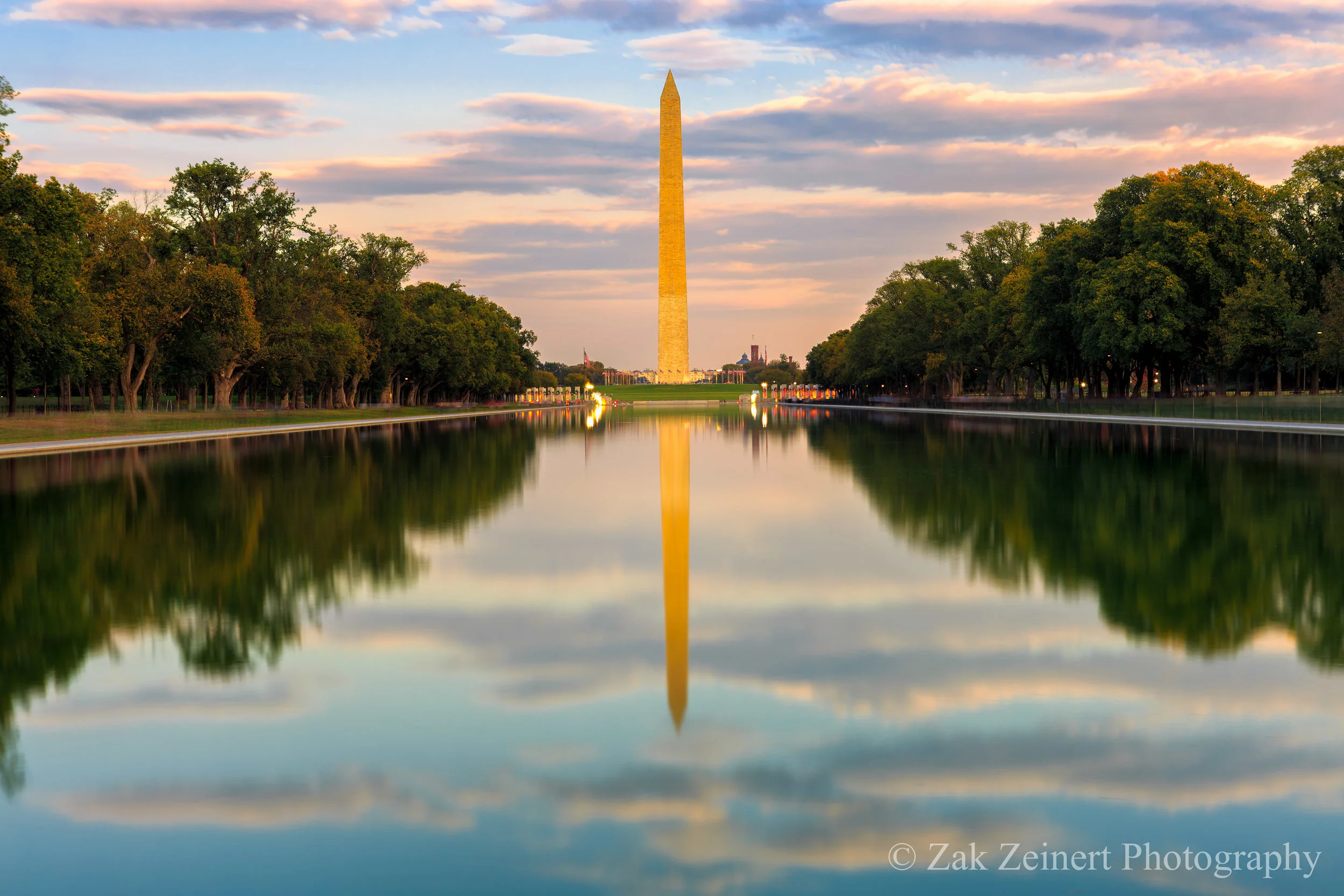 Washington Monument at sunset. (Note to readers, the National Mall is way bigger than it looks in Forrest Gump)