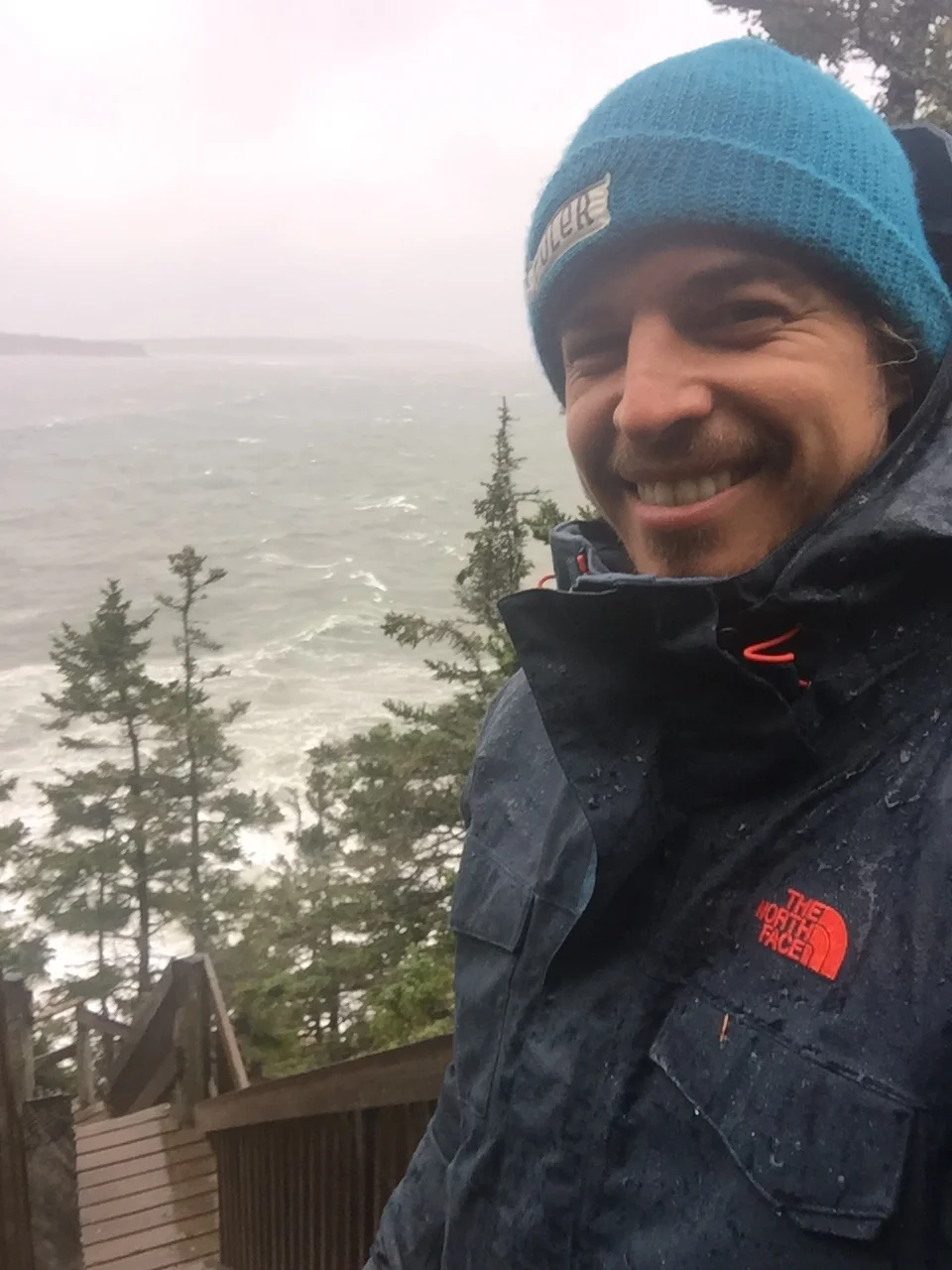 Out in the storm - 75% dry, but 100% warm