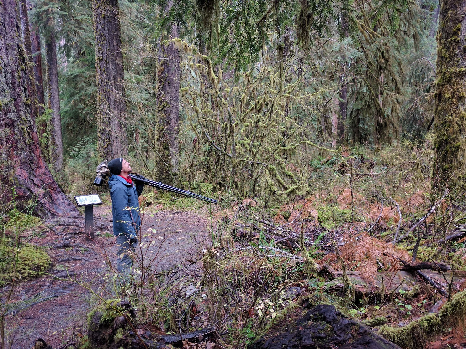Taking photos in the Hoh Rainforest. Photo courtesy of Jordan Long